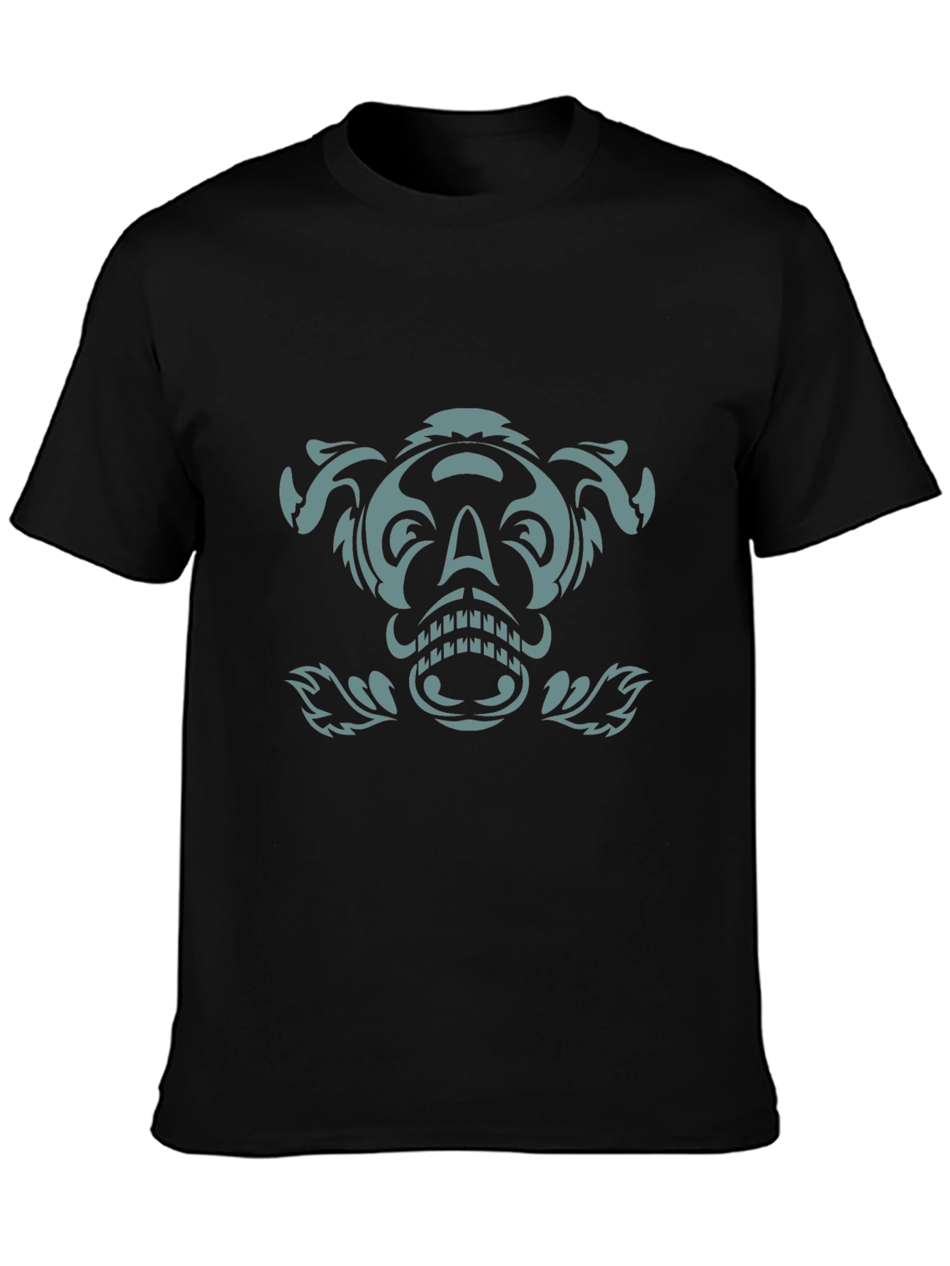 Tribal Skull Graphic Black T-Shirt