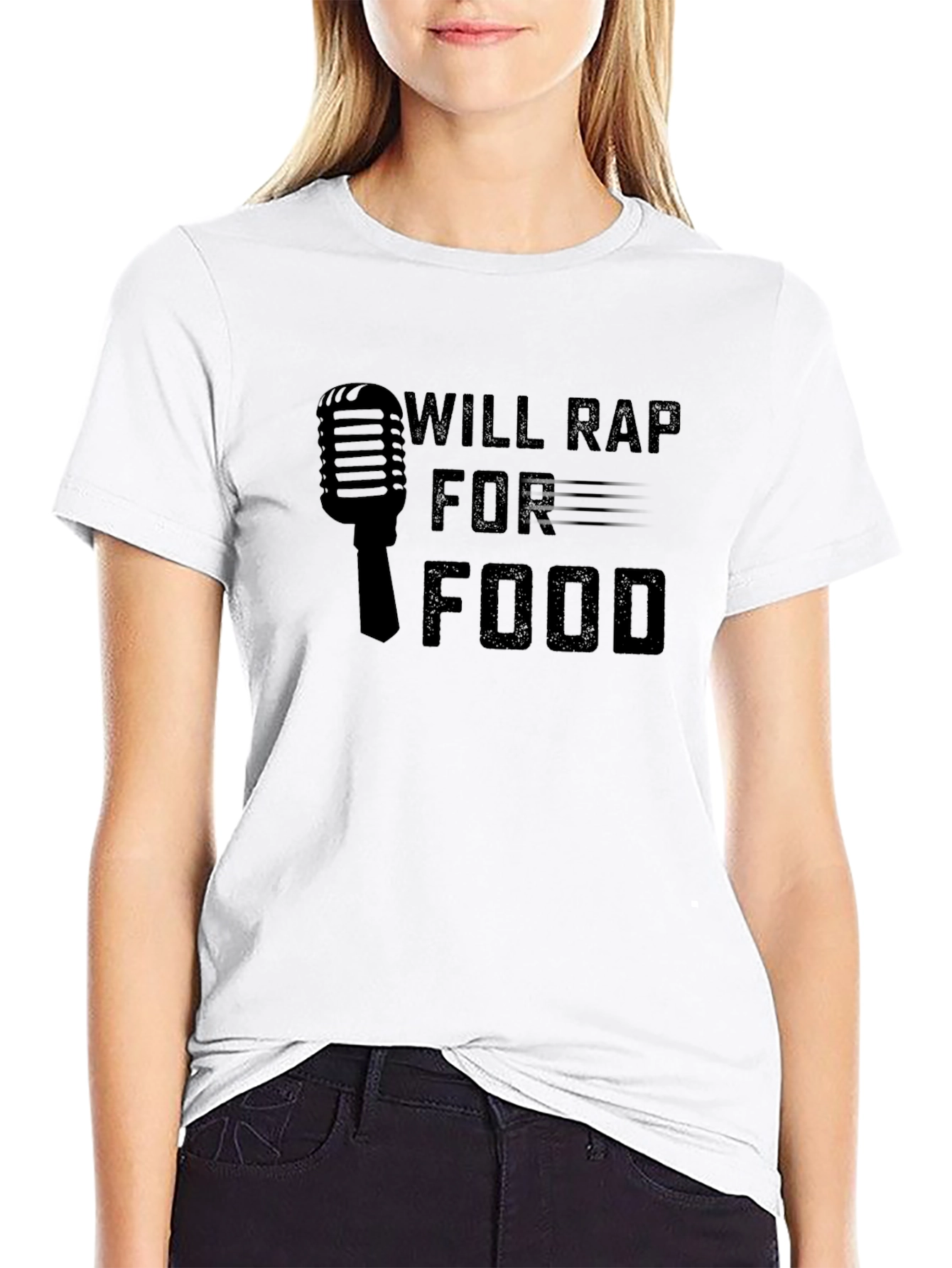 Will Rap For Food Graphic Tee - Black