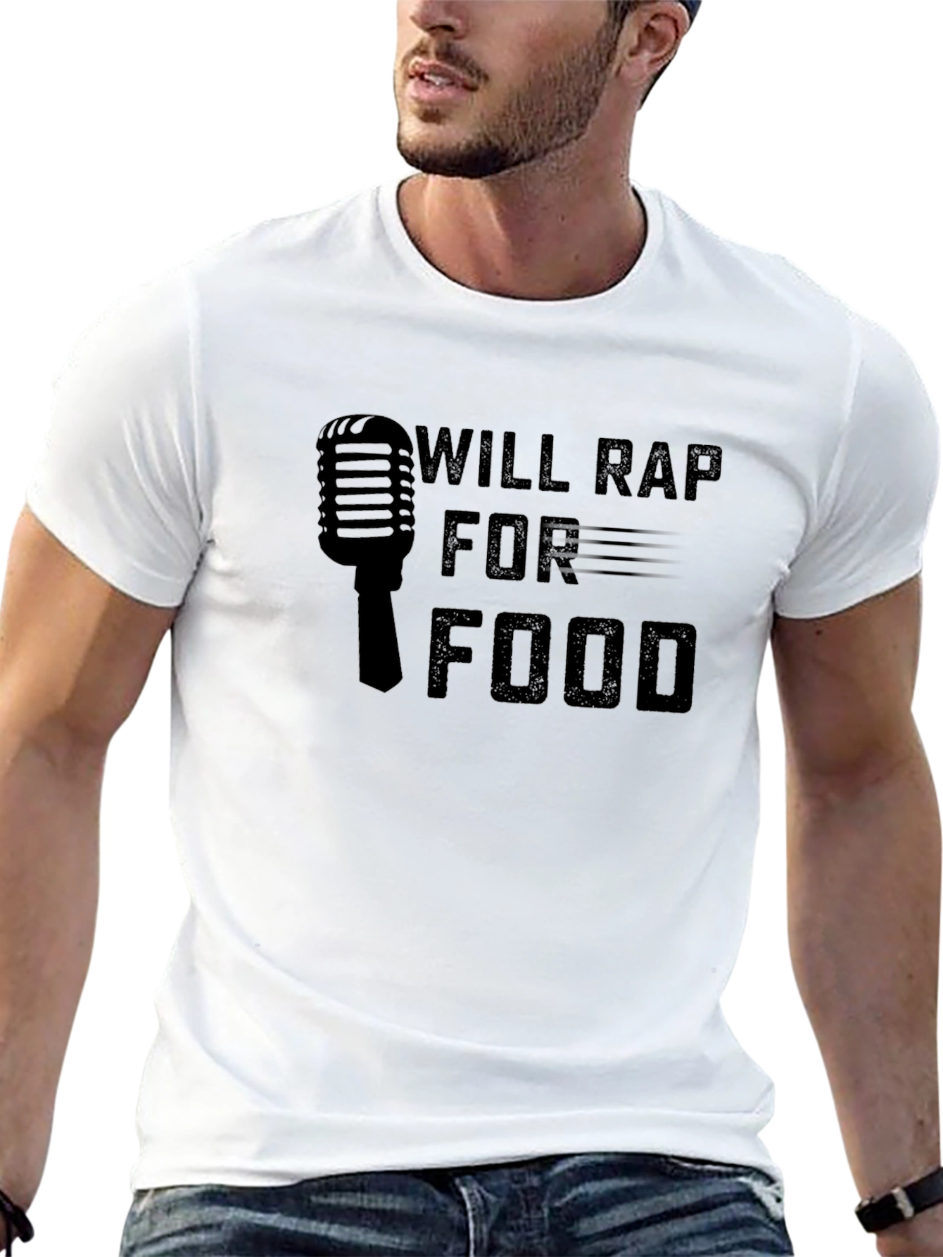 Will Rap For Food Graphic Tee - Black