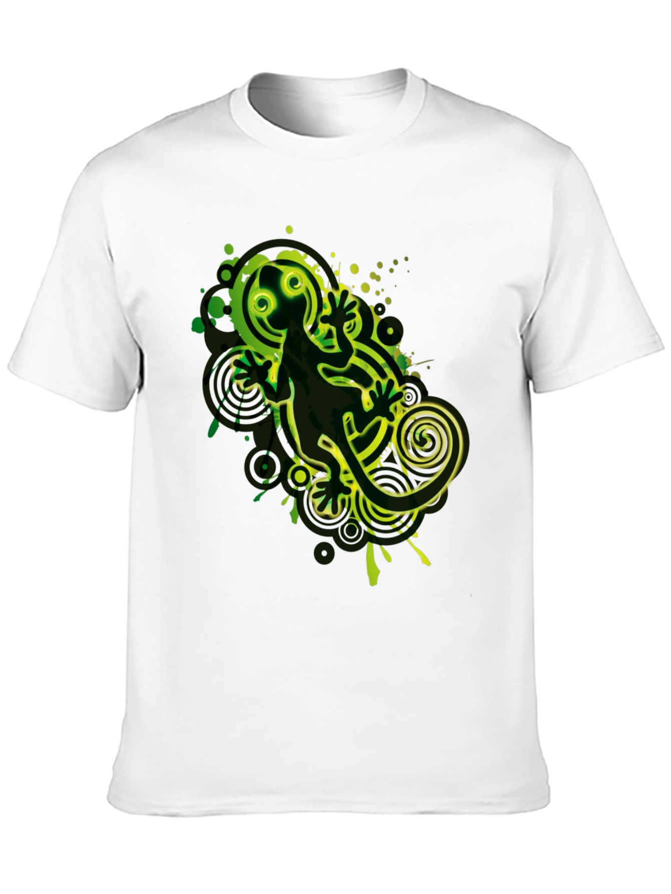 Cool Gecko Graphic Print Black T-Shirt