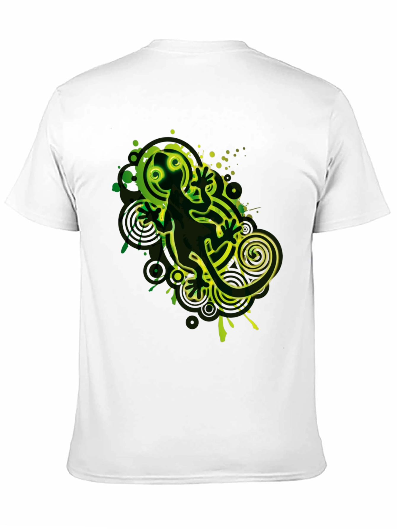 Cool Gecko Graphic Print Black T-Shirt