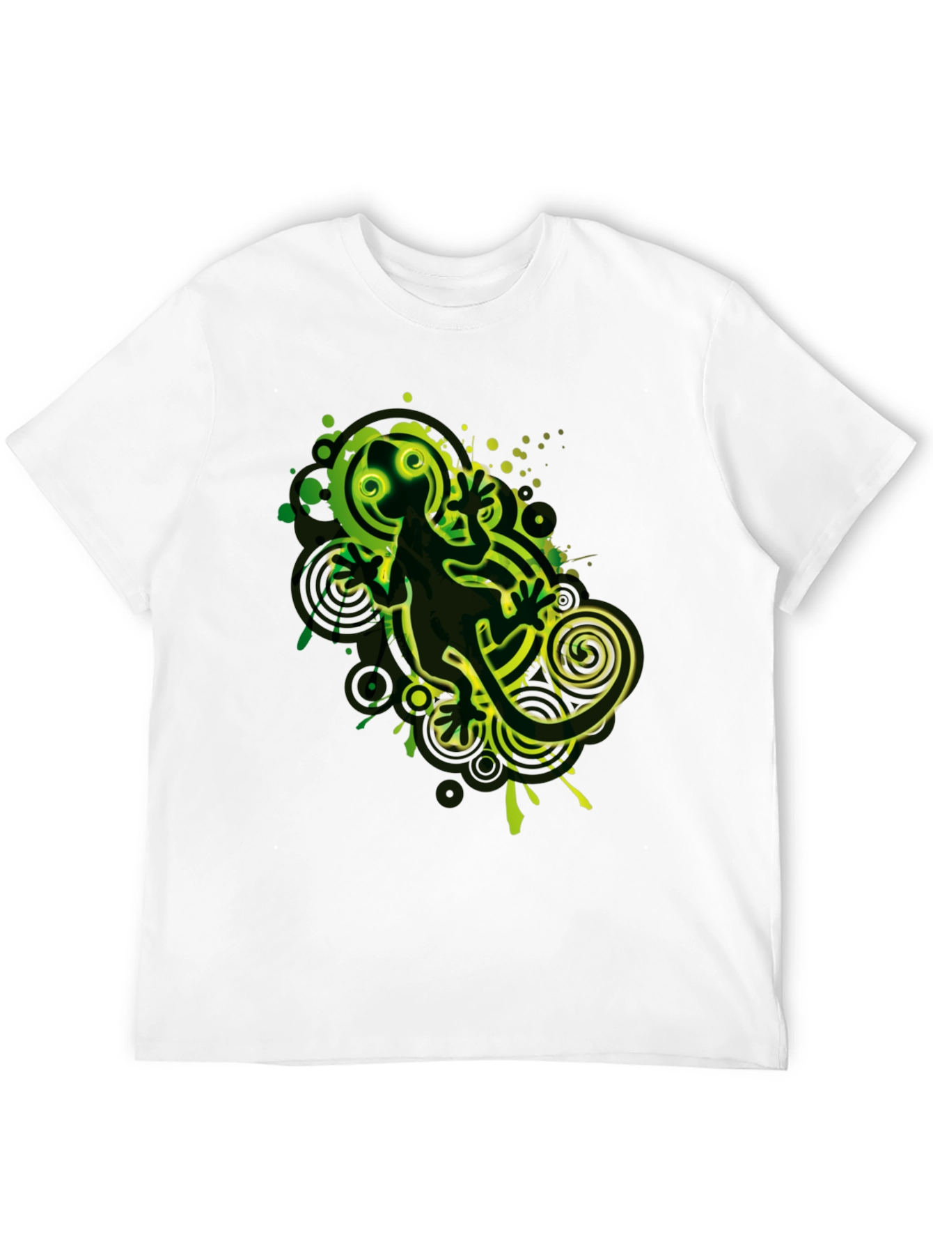 Cool Gecko Graphic Print Black T-Shirt