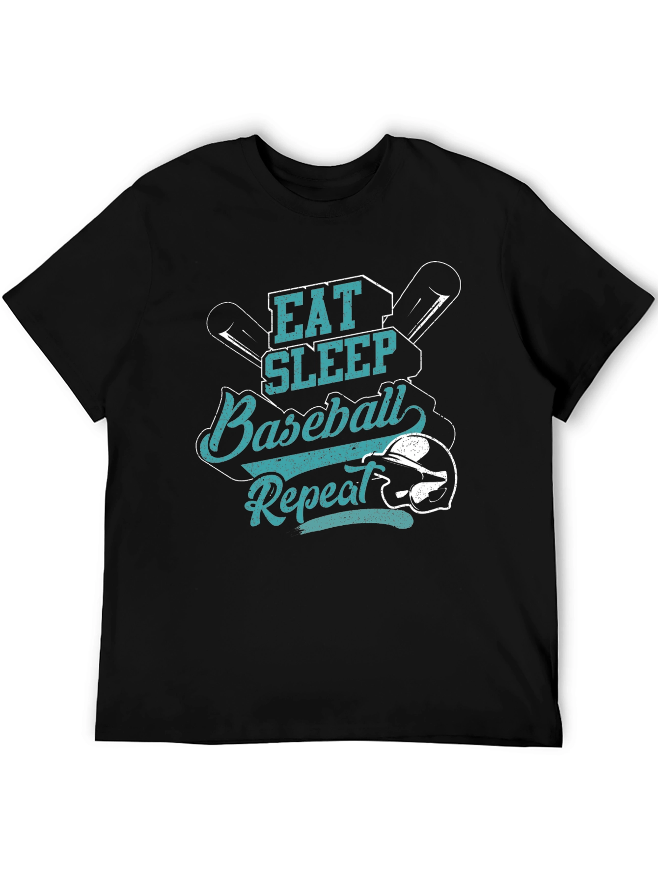 Eat Sleep Baseball Repeat Black T-Shirt