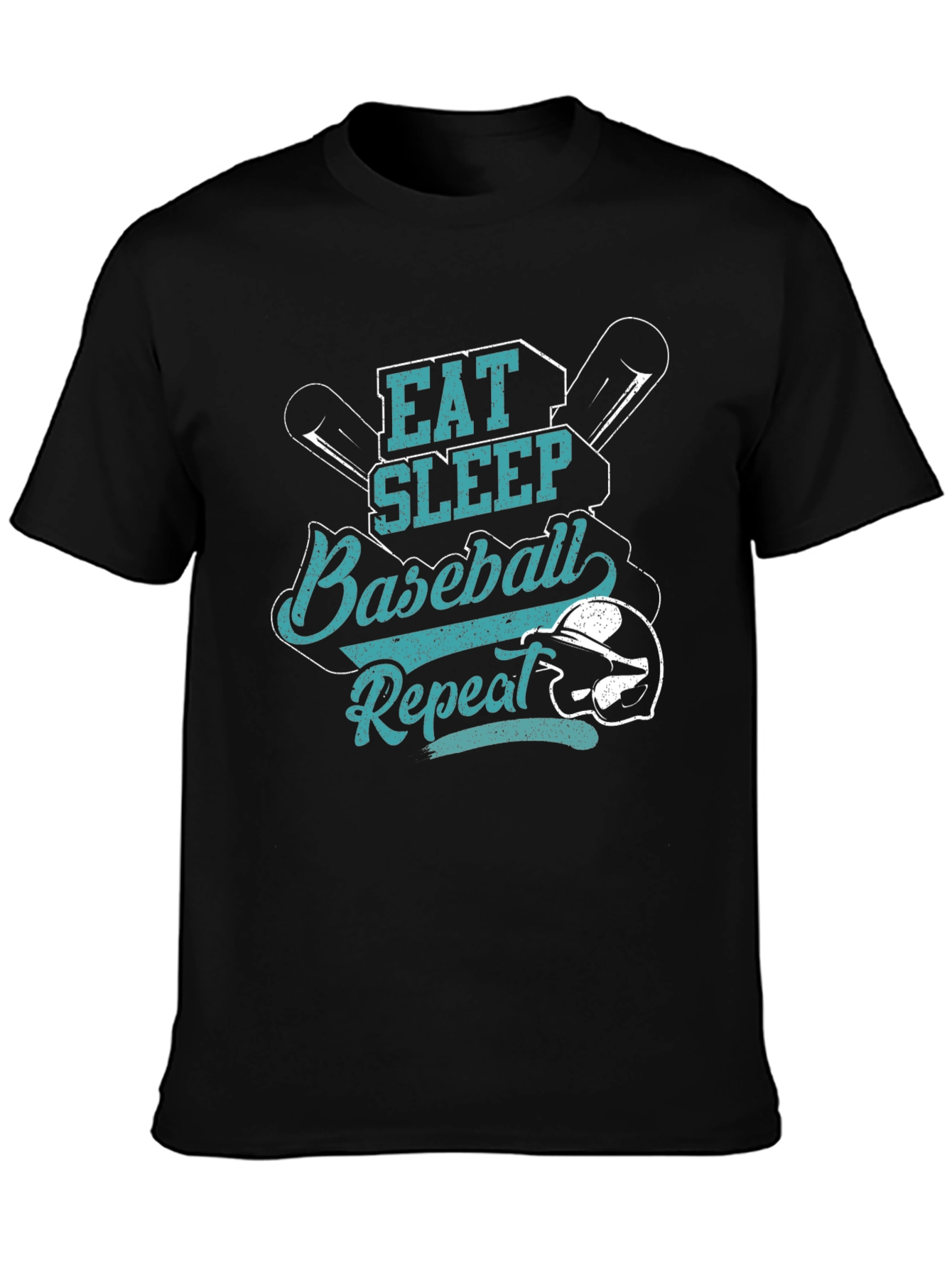 Eat Sleep Baseball Repeat Black T-Shirt