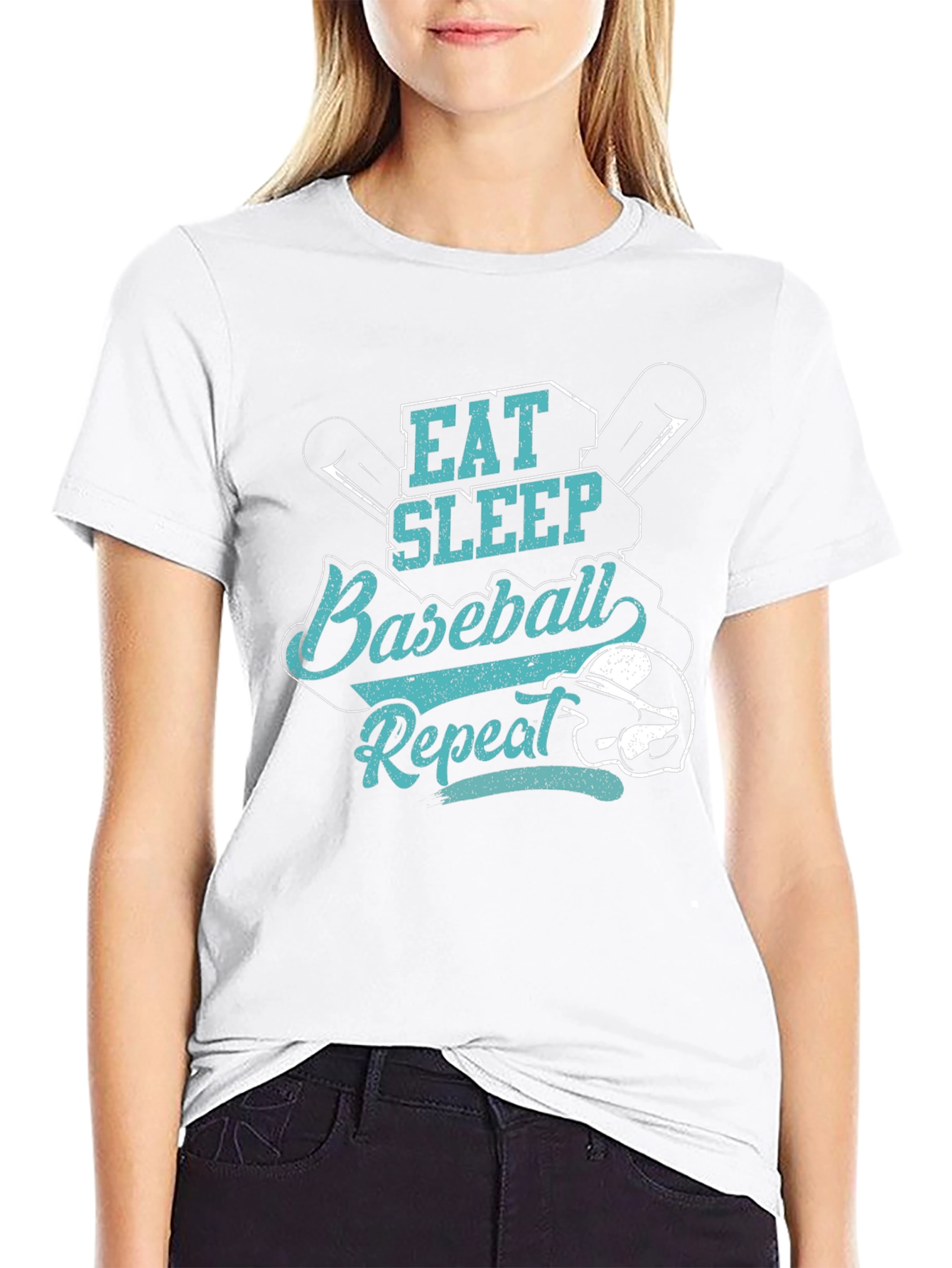Eat Sleep Baseball Repeat Black T-Shirt