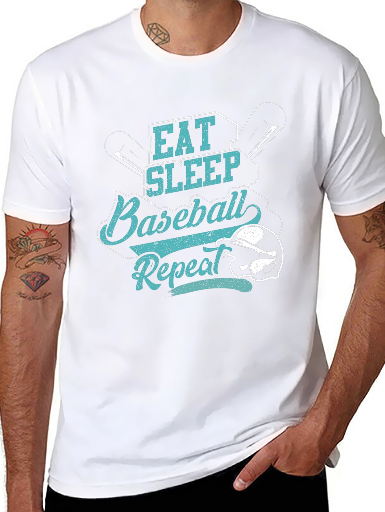 Eat Sleep Baseball Repeat Black T-Shirt