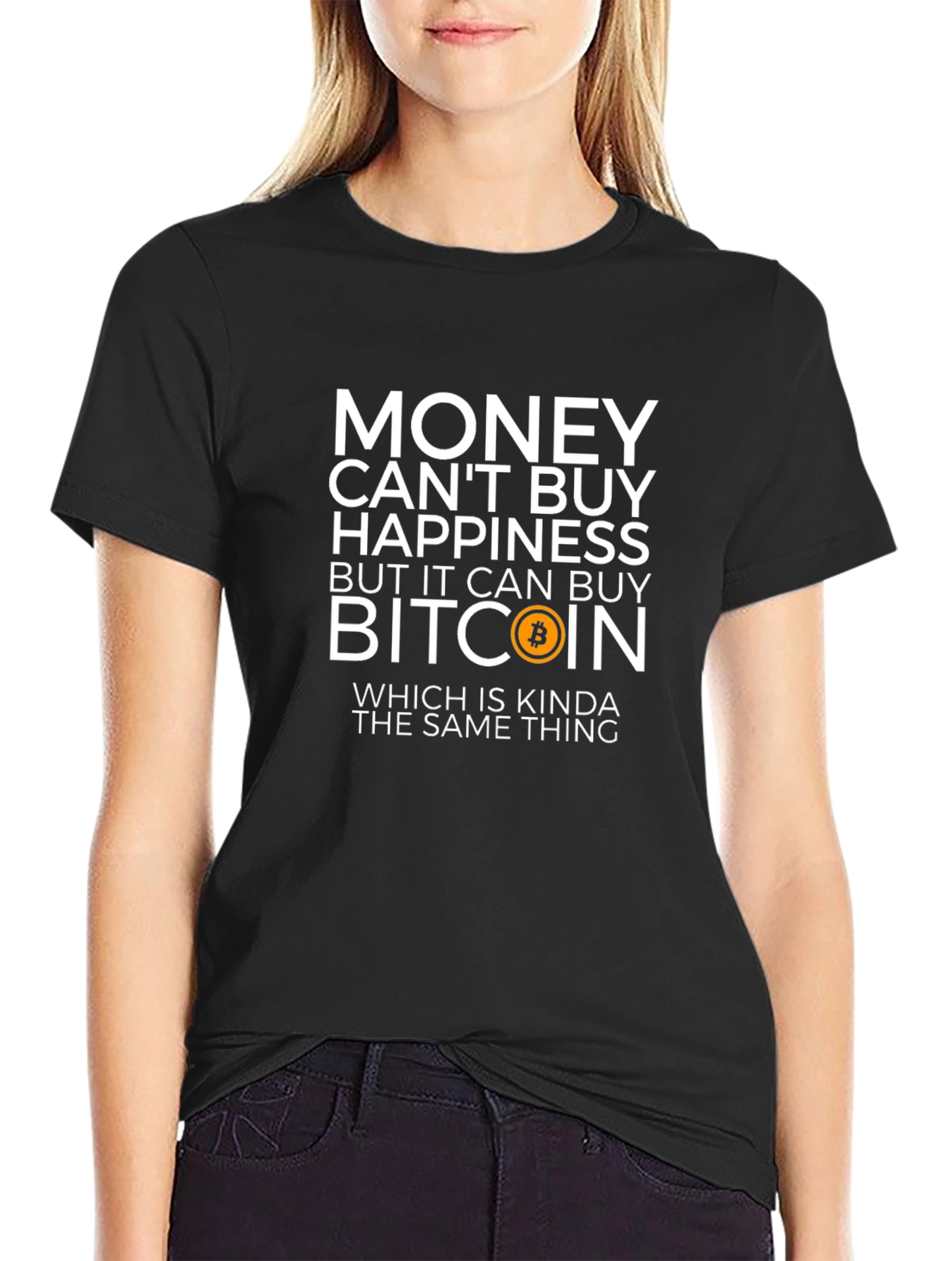 Bitcoin T-Shirt - Money Can Buy Happiness