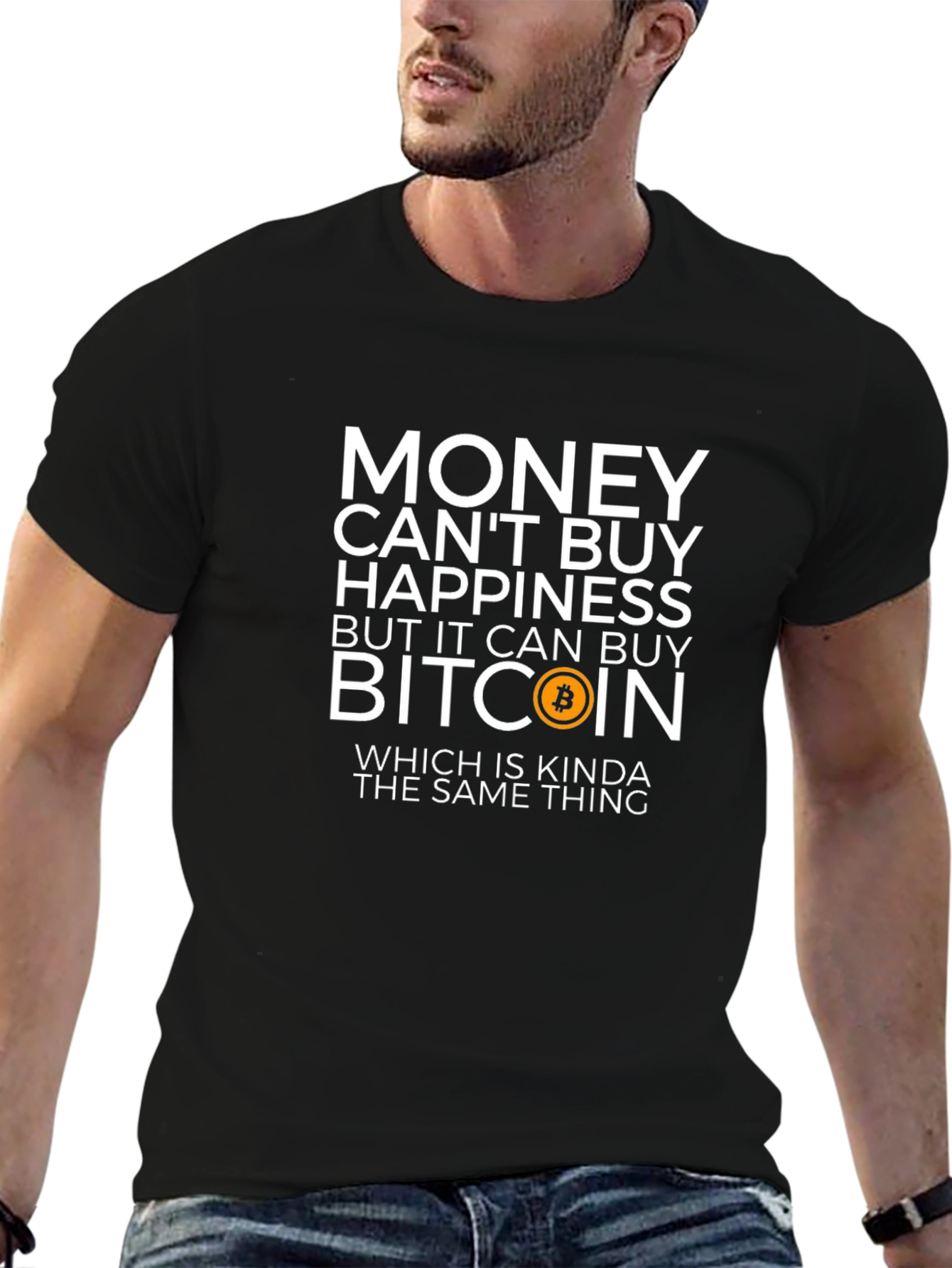 Bitcoin T-Shirt - Money Can Buy Happiness