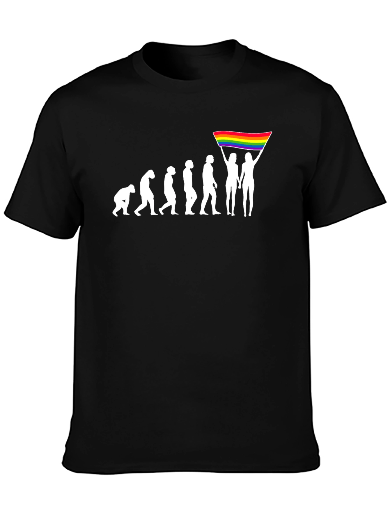 LGBTQ Evolution T-Shirt - Pride Flag