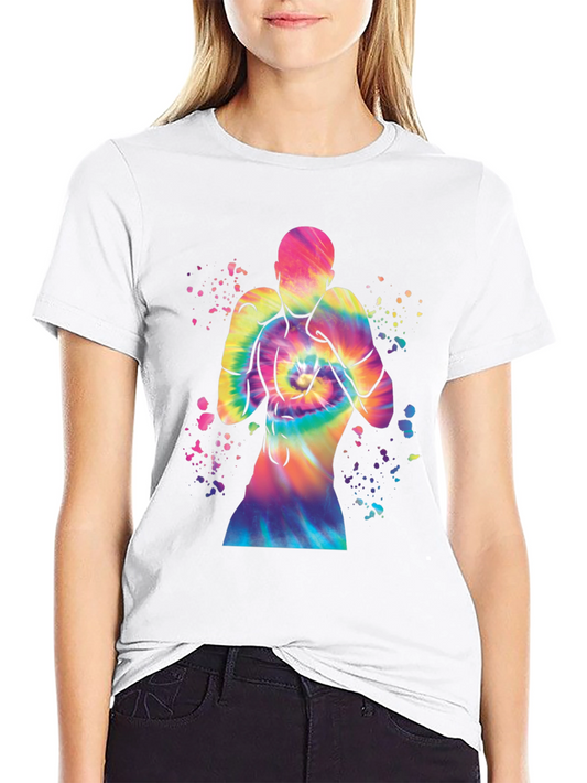 Tie-Dye Boxer Graphic Tee - Black Cotton Blend