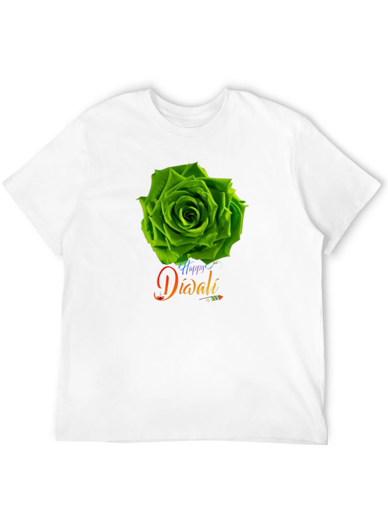Happy Diwali Green Rose T-Shirt
