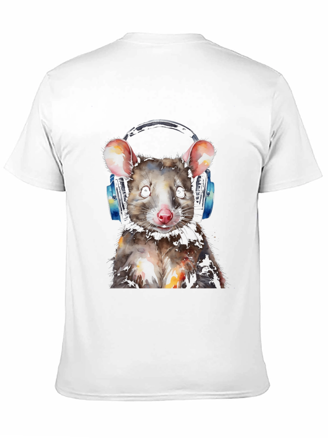 Cool Opossum T-Shirt with Headphones - Unique Graphic Tee