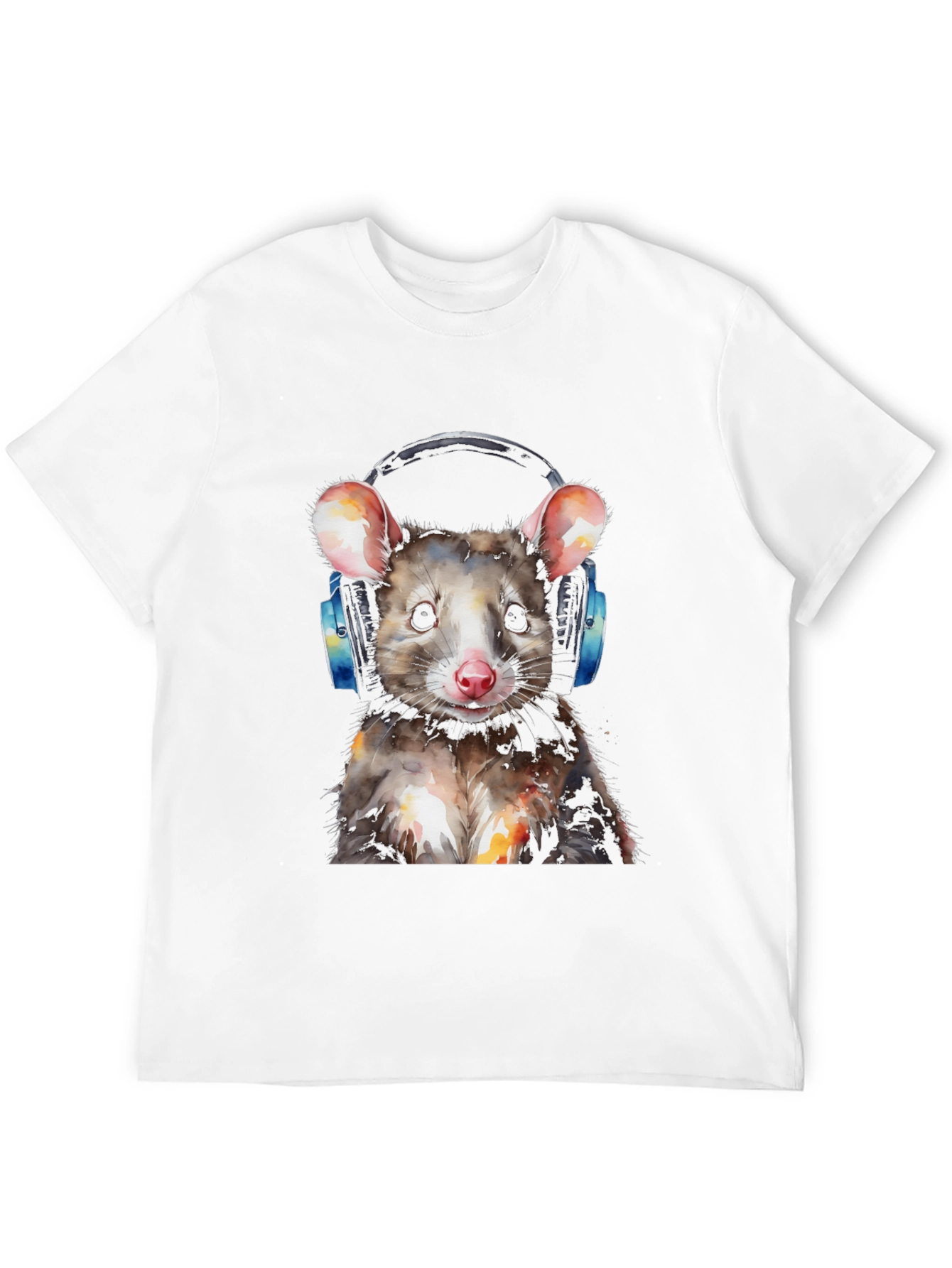 Cool Opossum T-Shirt with Headphones - Unique Graphic Tee
