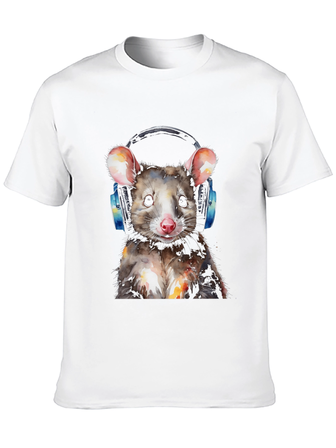 Cool Opossum T-Shirt with Headphones - Unique Graphic Tee