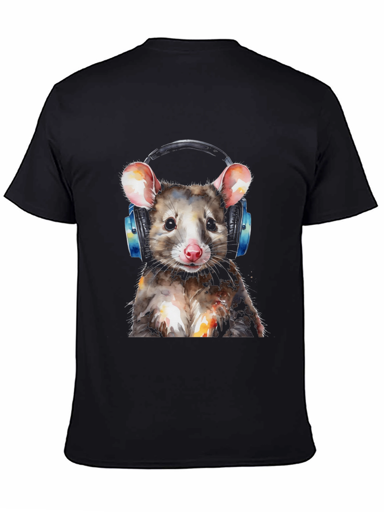 Cool Opossum T-Shirt with Headphones - Unique Graphic Tee
