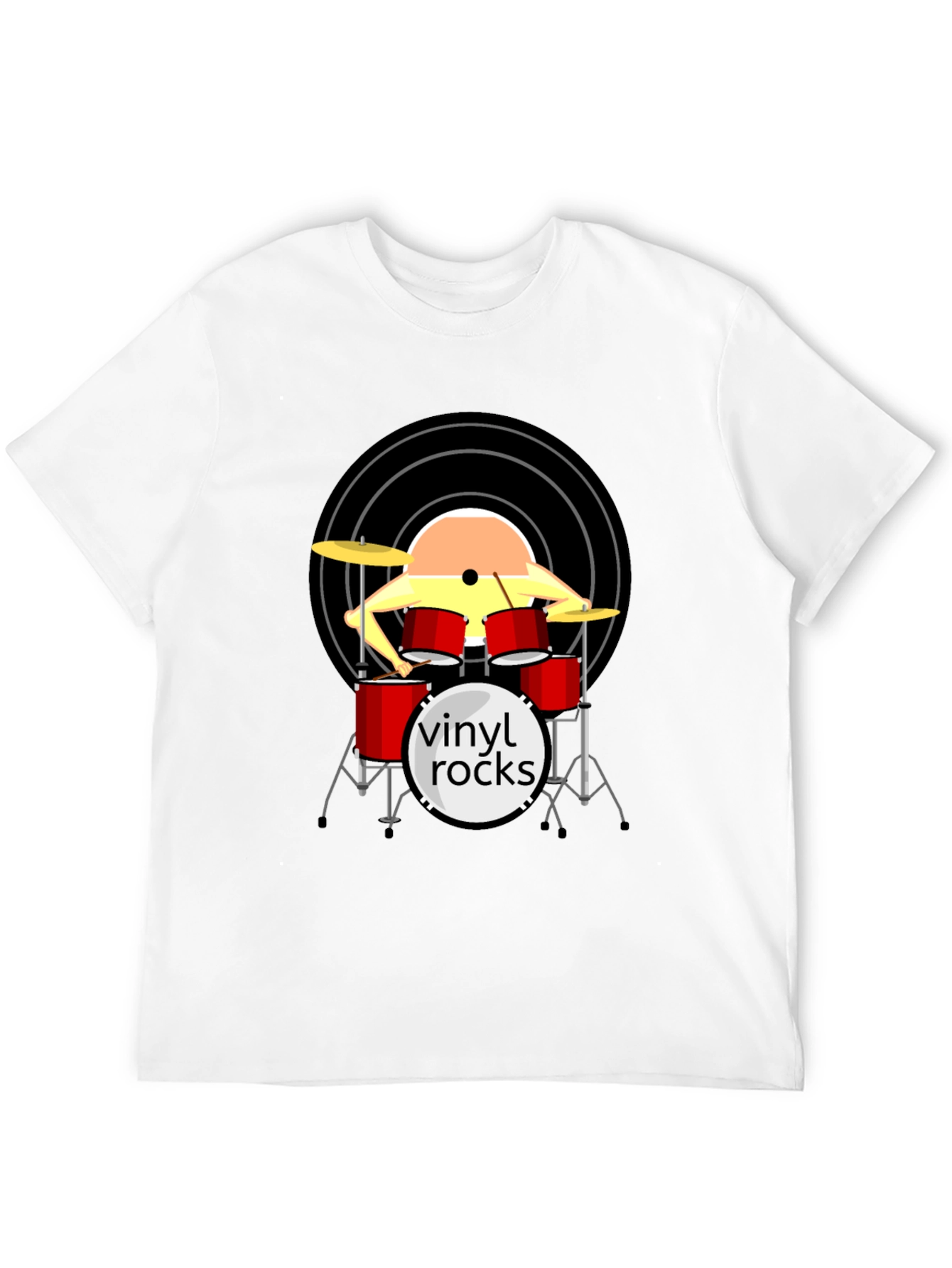 Vinyl Rocks Drum Set Graphic Tee