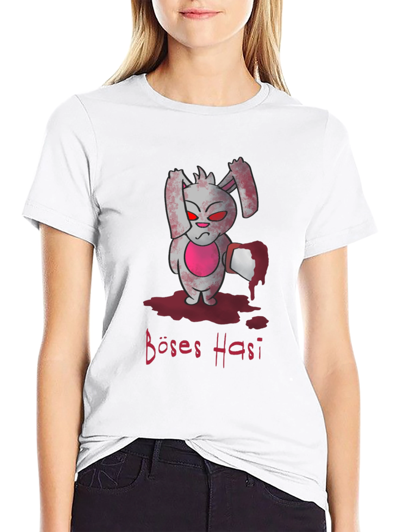 Evil Bunny Graphic T-Shirt - Böses Hasi Tee
