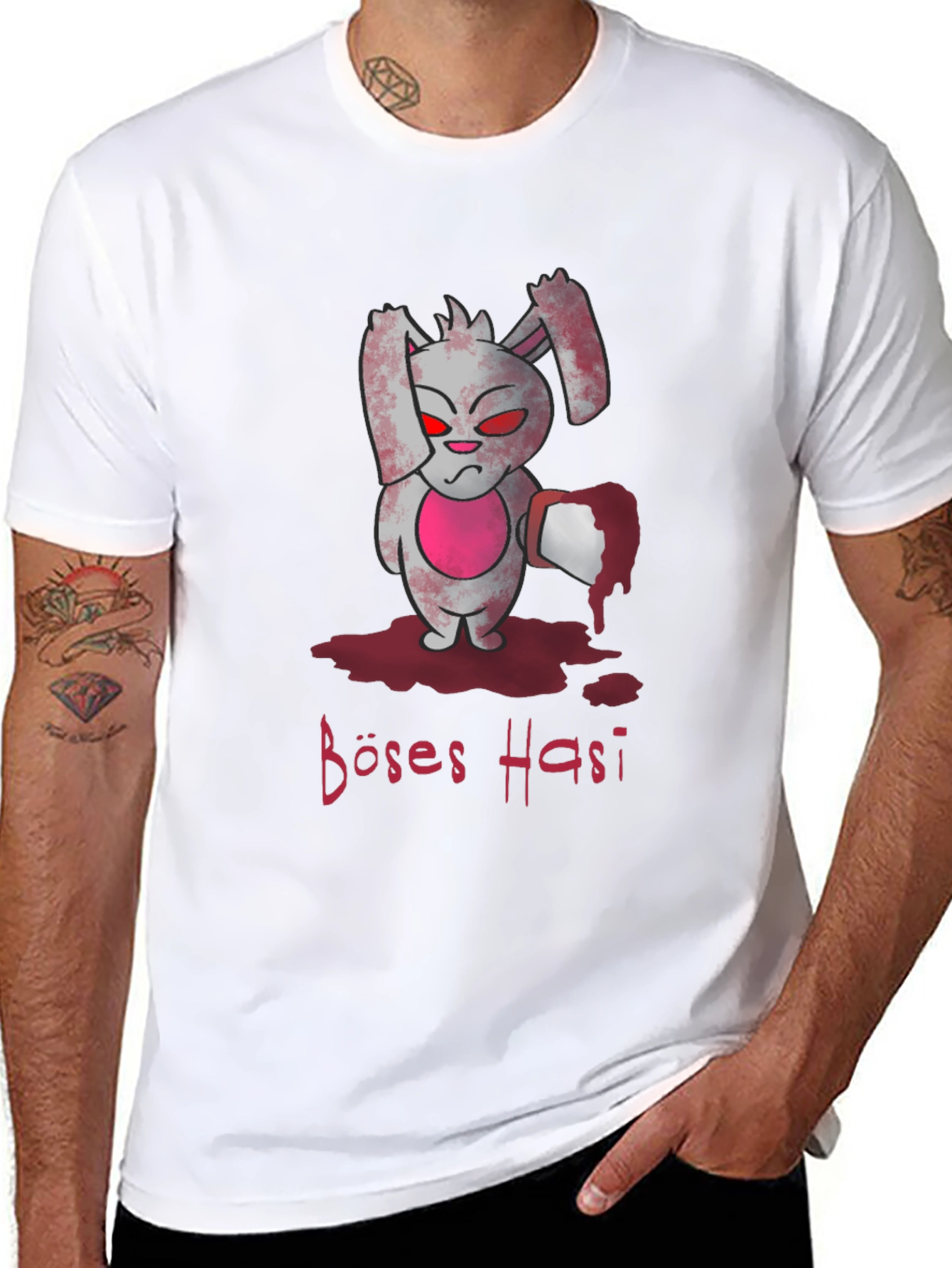 Evil Bunny Graphic T-Shirt - Böses Hasi Tee