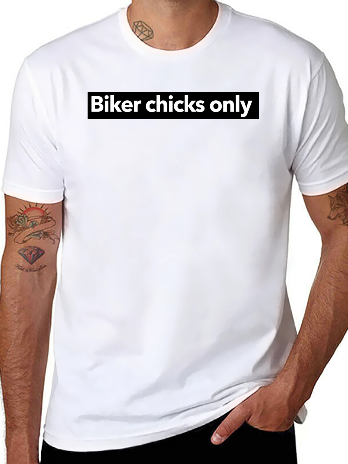 Biker Chicks Only Graphic Tee - Black Cotton T-Shirt