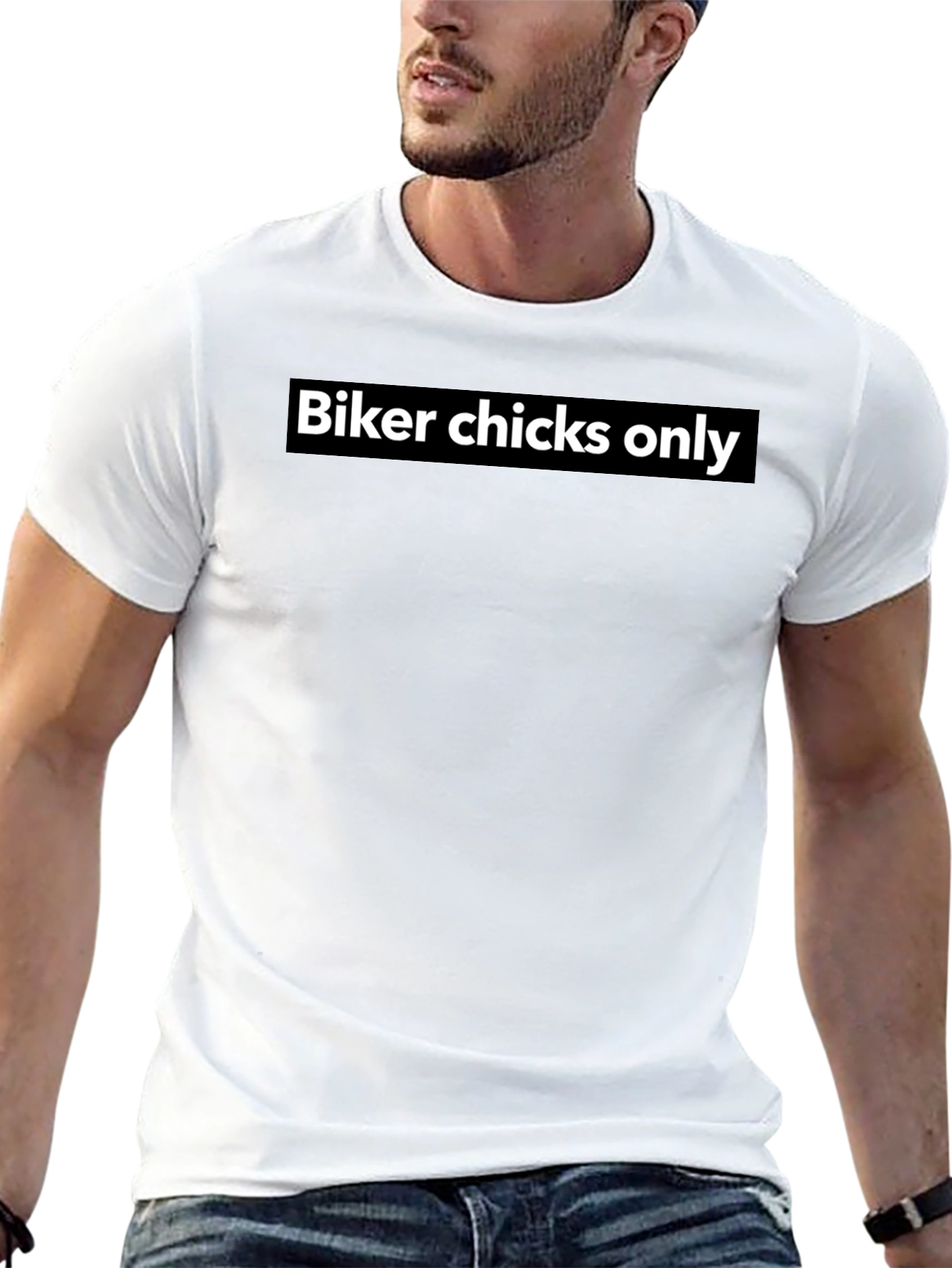 Biker Chicks Only Graphic Tee - Black Cotton T-Shirt