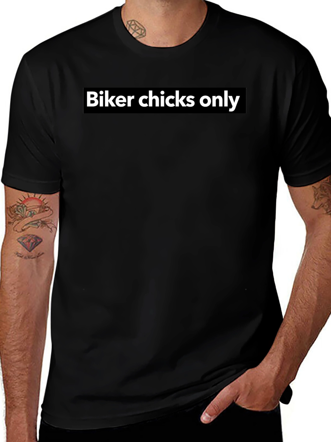 Biker Chicks Only Graphic Tee - Black Cotton T-Shirt