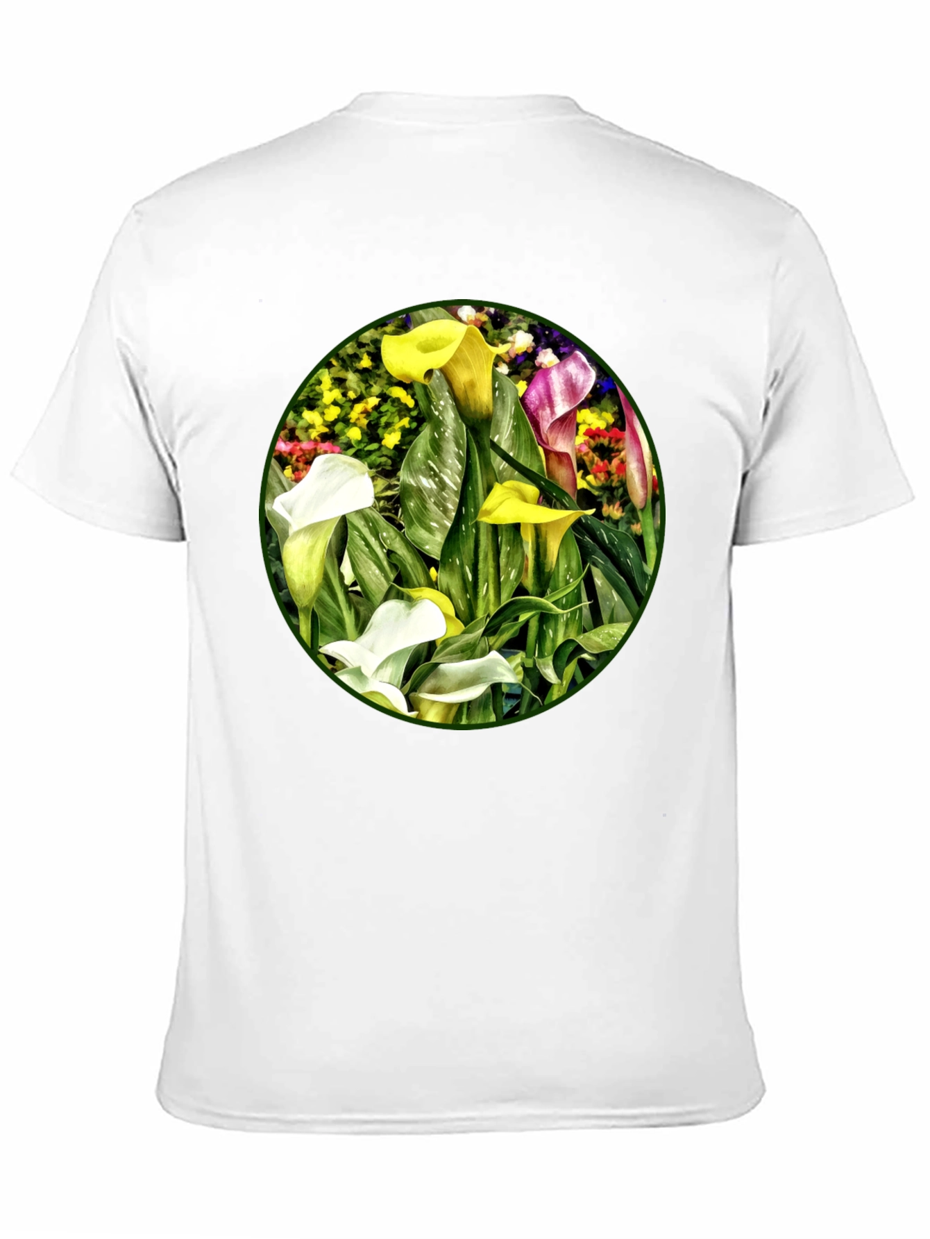 Calla Lily Graphic Print Black T-Shirt