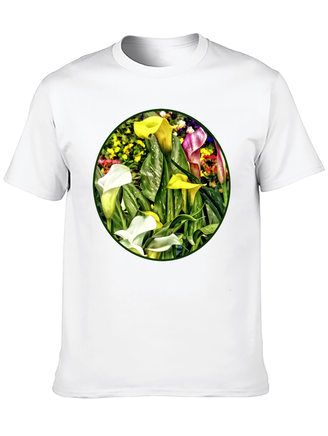 Calla Lily Graphic Print Black T-Shirt