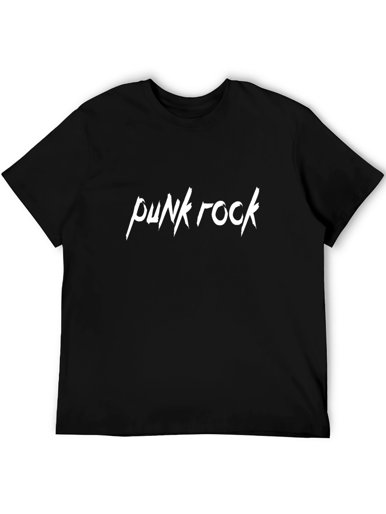 Punk Rock Graphic Tee - Black Cotton T-Shirt
