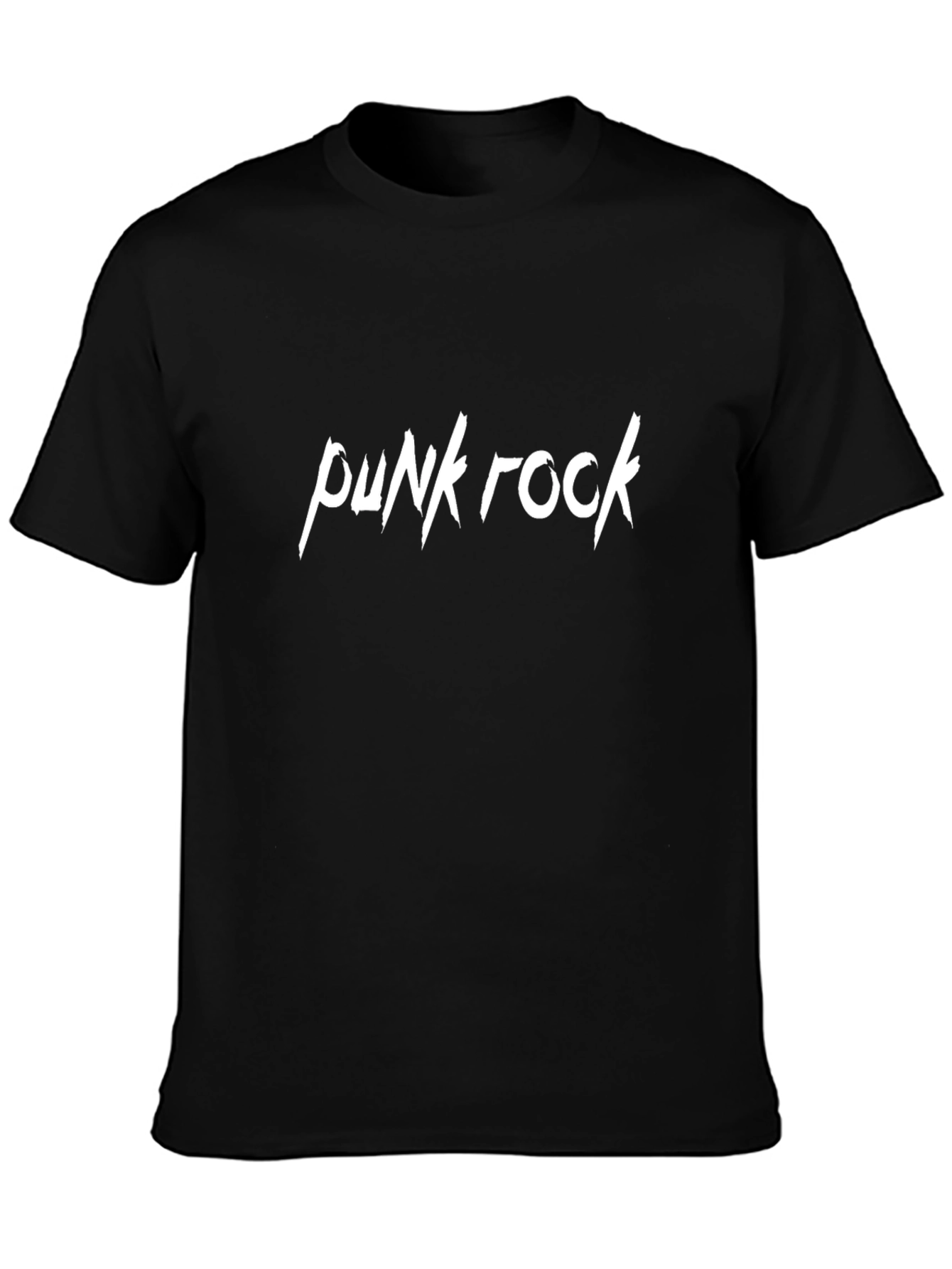 Punk Rock Graphic Tee - Black Cotton T-Shirt