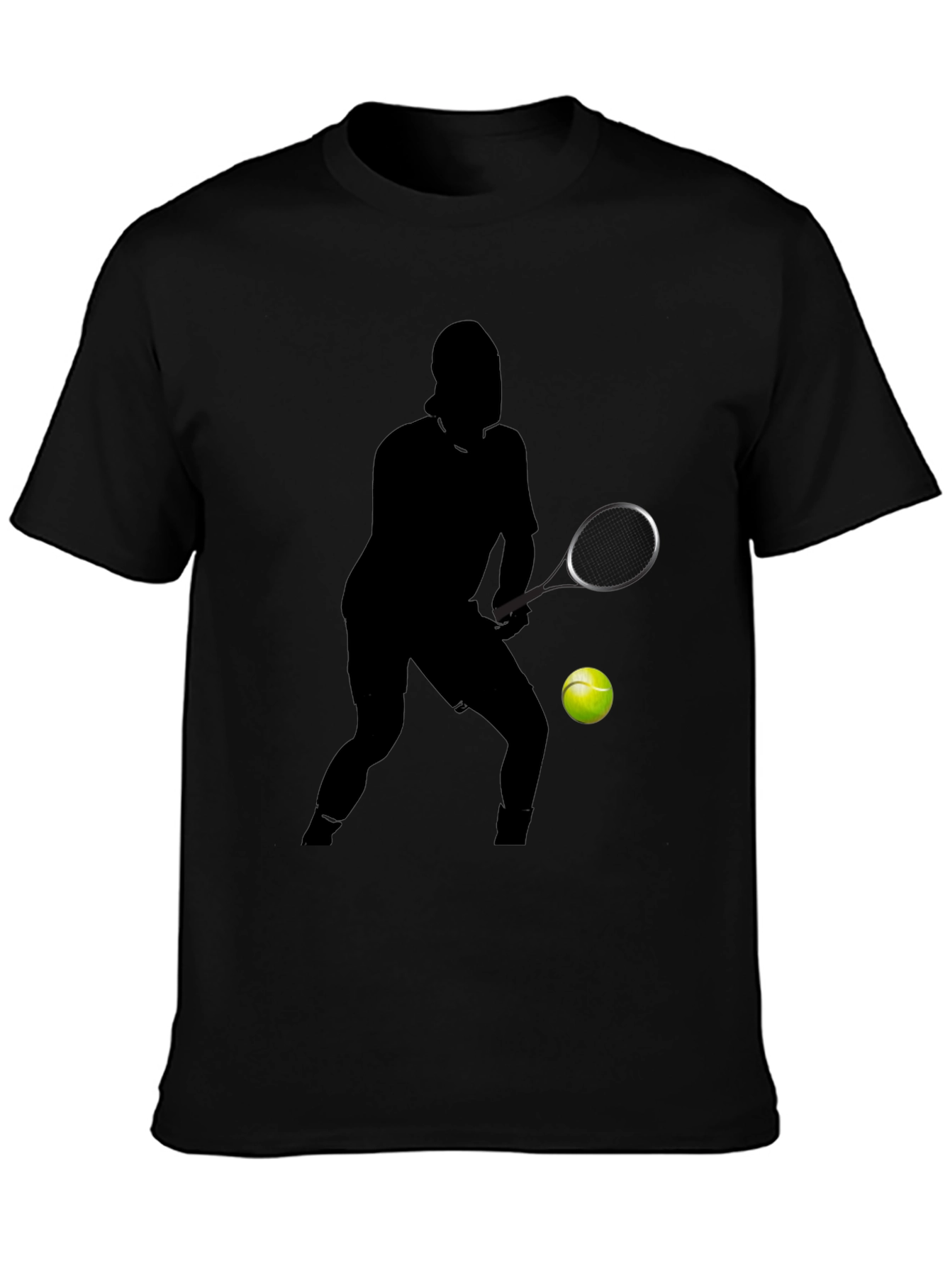 Tennis Player Silhouette Graphic T-Shirt