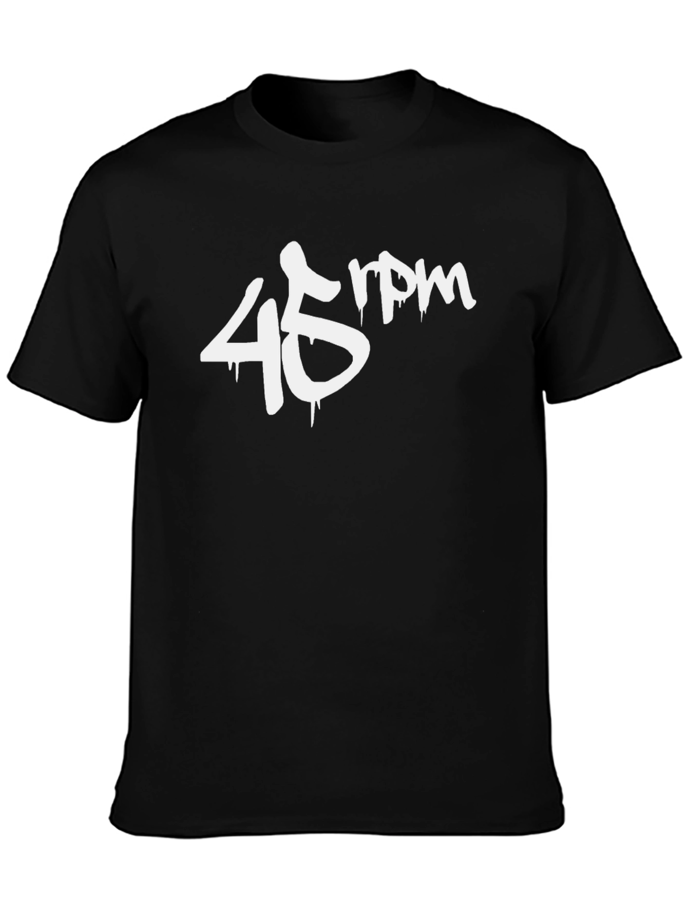 45 RPM Graphic Tee - Stylish Black Cotton T-Shirt