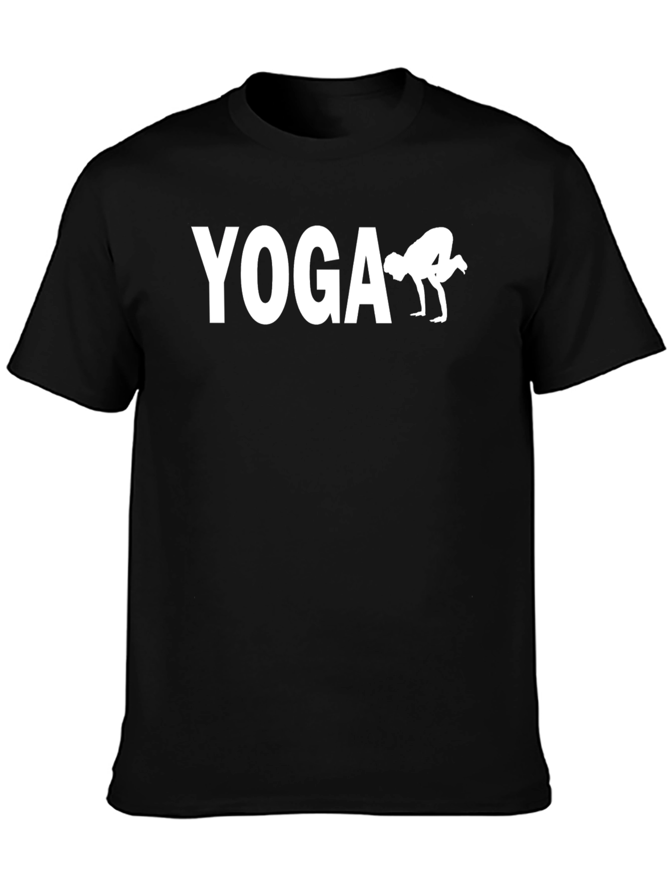 Yoga Pose Graphic T-Shirt - Black Cotton Tee