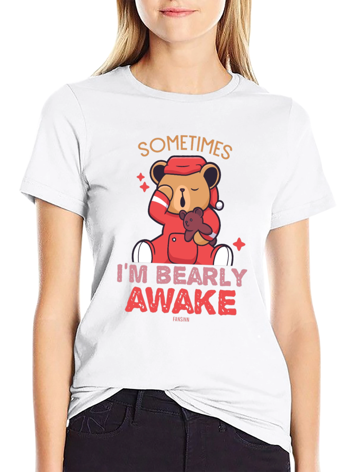 Bearly Awake T-Shirt - Cute Sleepy Bear Tee