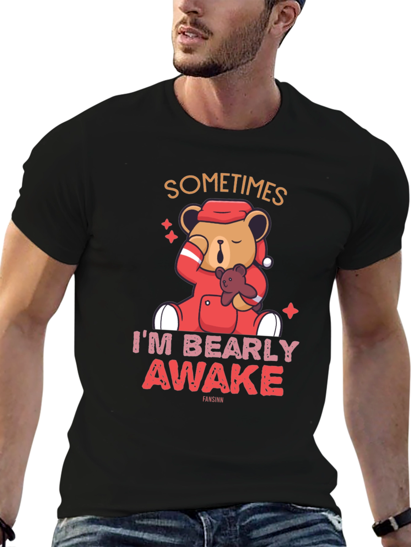 Bearly Awake T-Shirt - Cute Sleepy Bear Tee