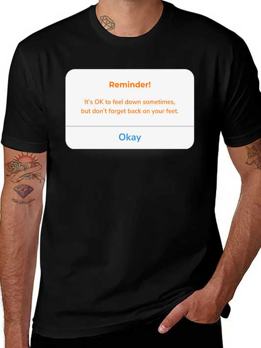 Reminder Graphic Tee - Black Crew Neck