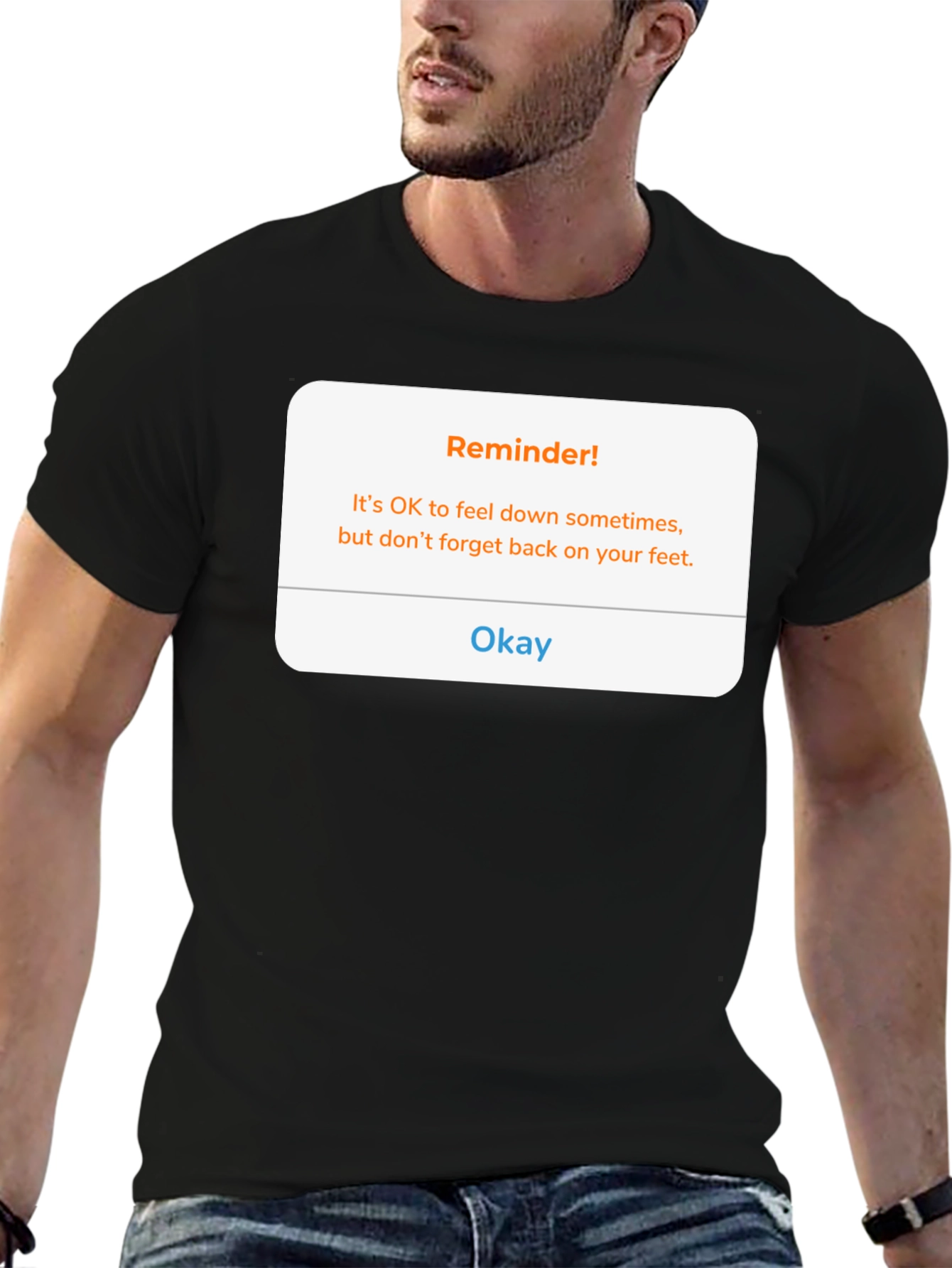 Reminder Graphic Tee - Black Crew Neck