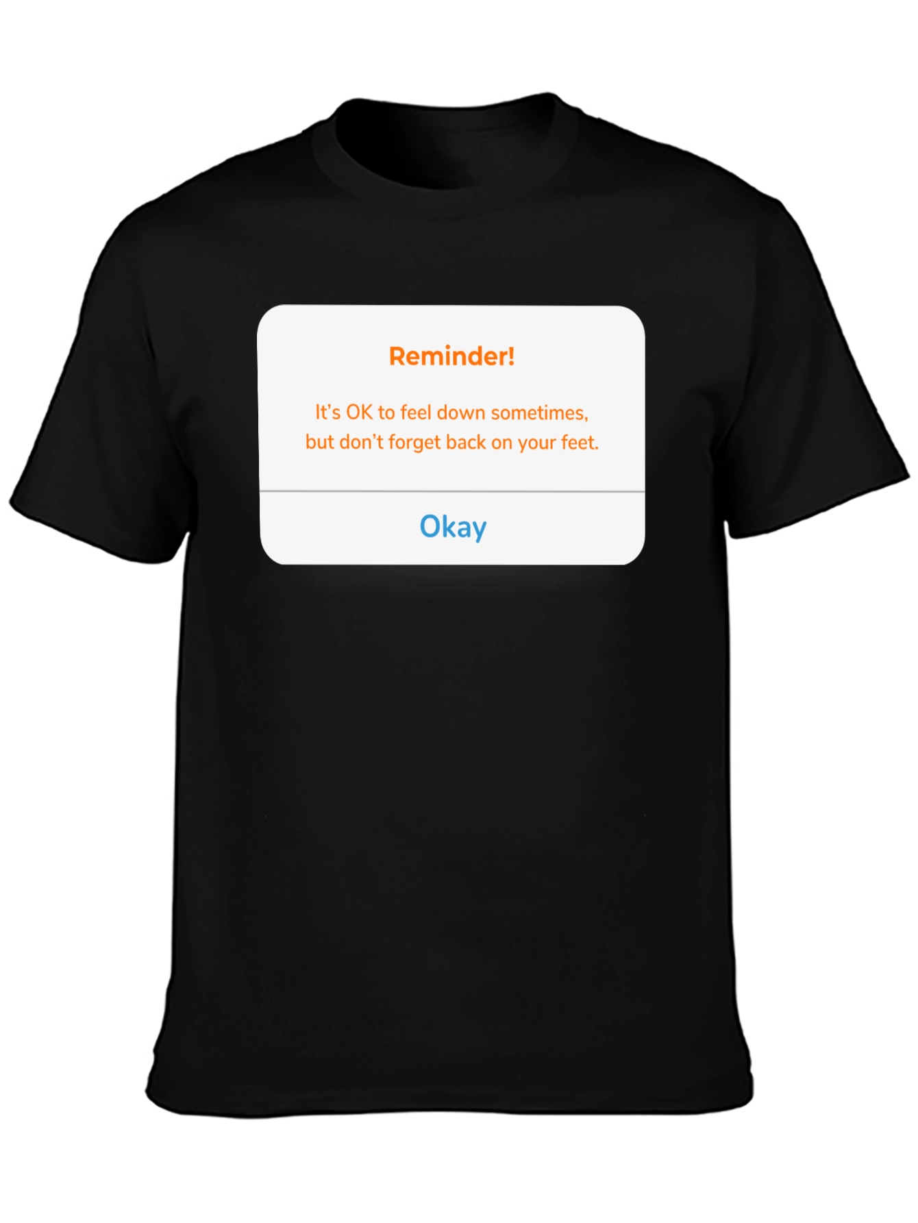 Reminder Graphic Tee - Black Crew Neck