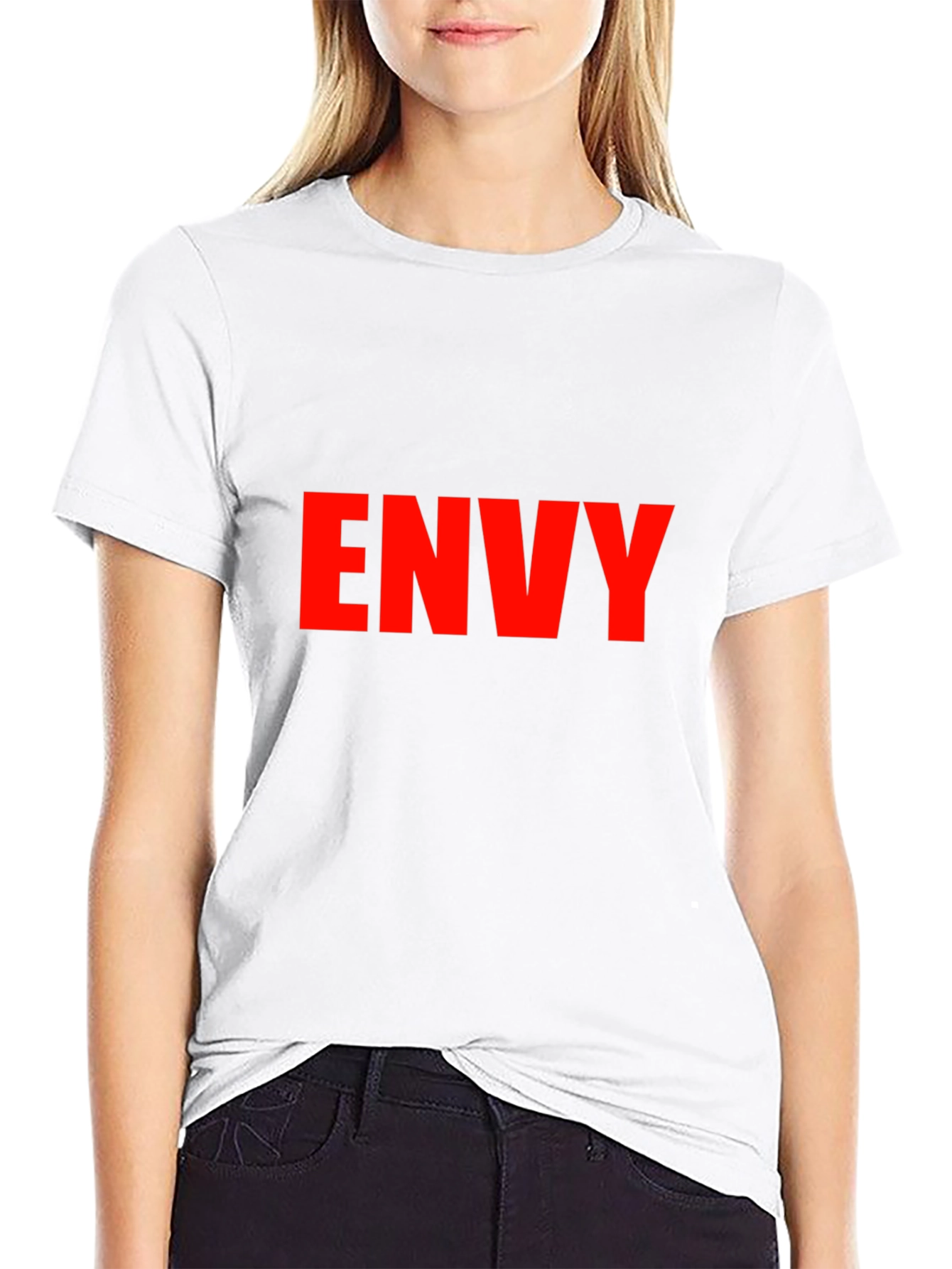 Envy Graphic Tee - Bold Red Text on Black