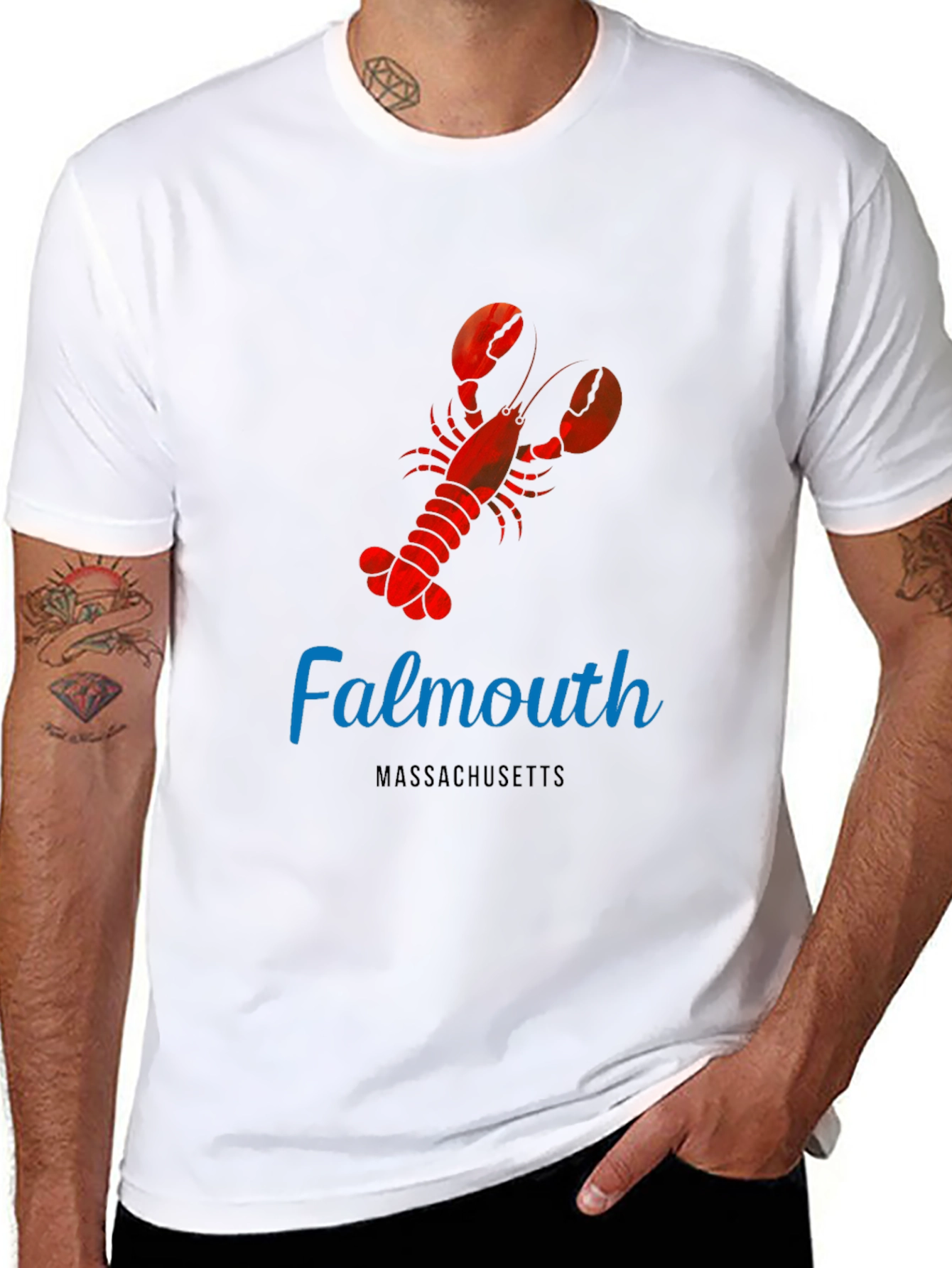 Falmouth Massachusetts Lobster Graphic T-Shirt