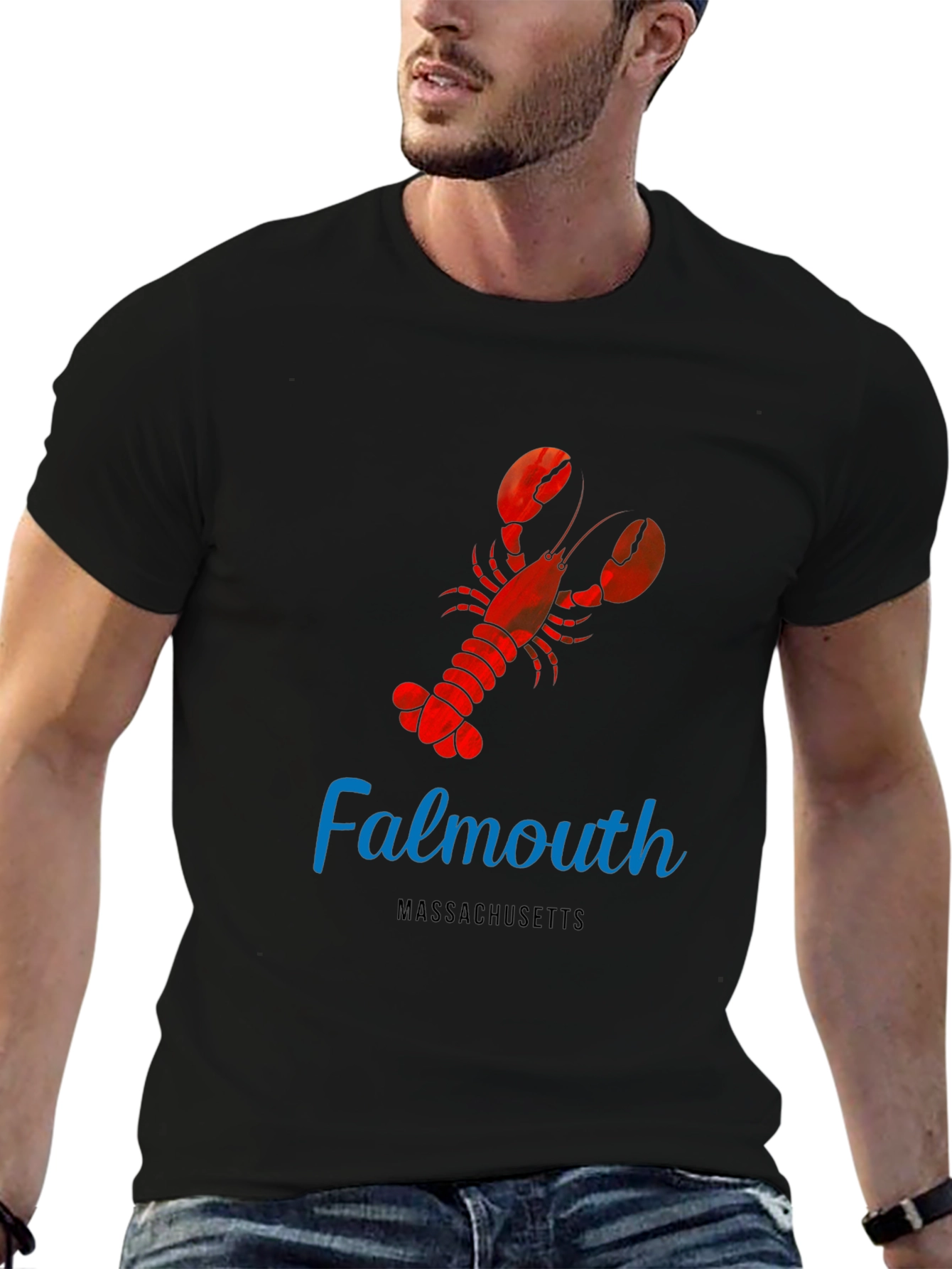 Falmouth Massachusetts Lobster Graphic T-Shirt