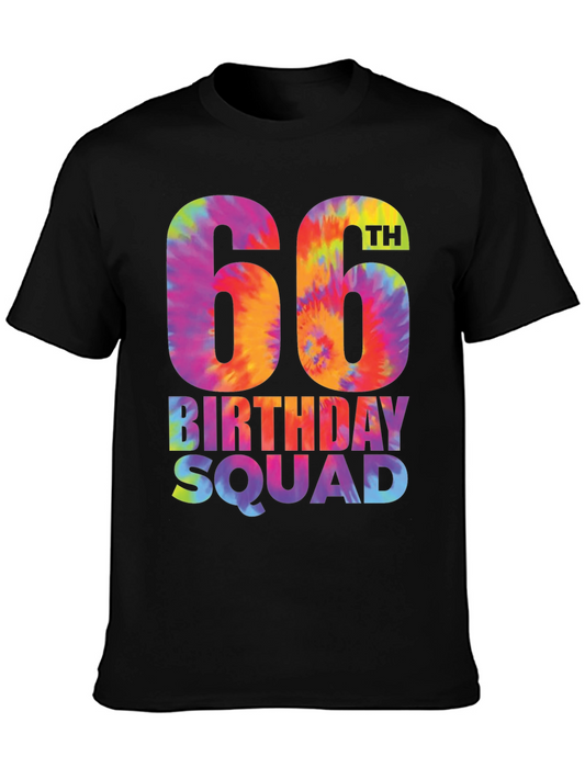 66th Birthday Squad Tie-Dye T-Shirt