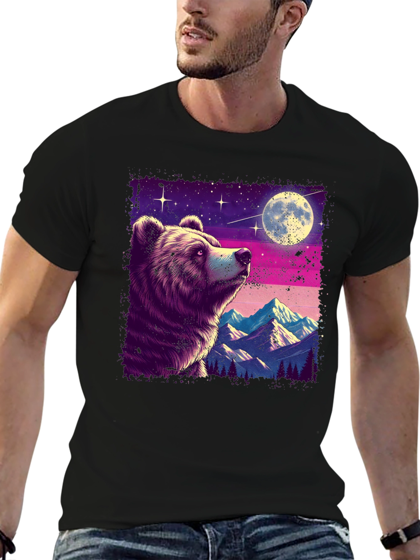 Bear Moon Mountain Graphic Tee