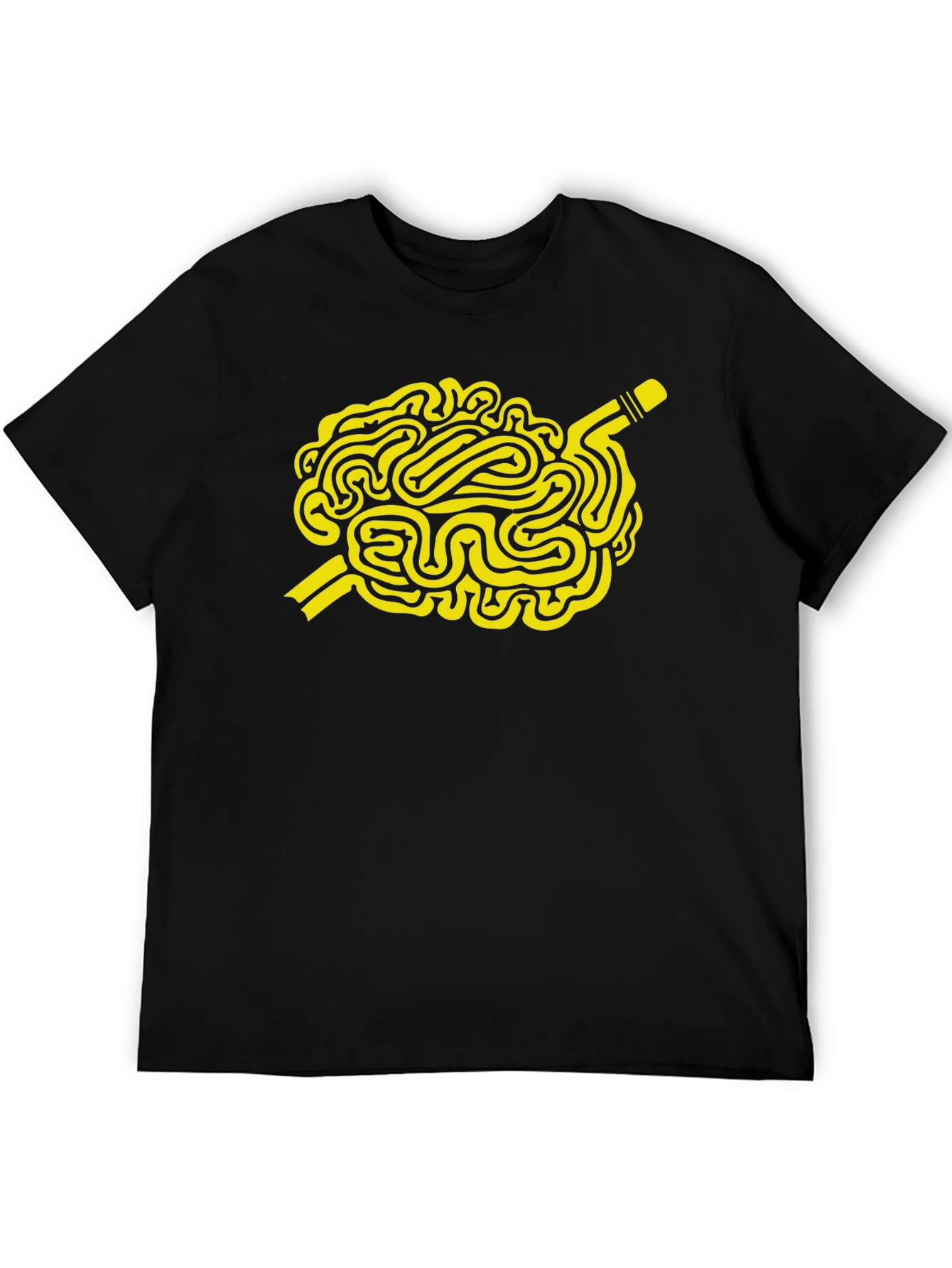 Brain Waves Black T-Shirt - Creative Mind Graphic Tee