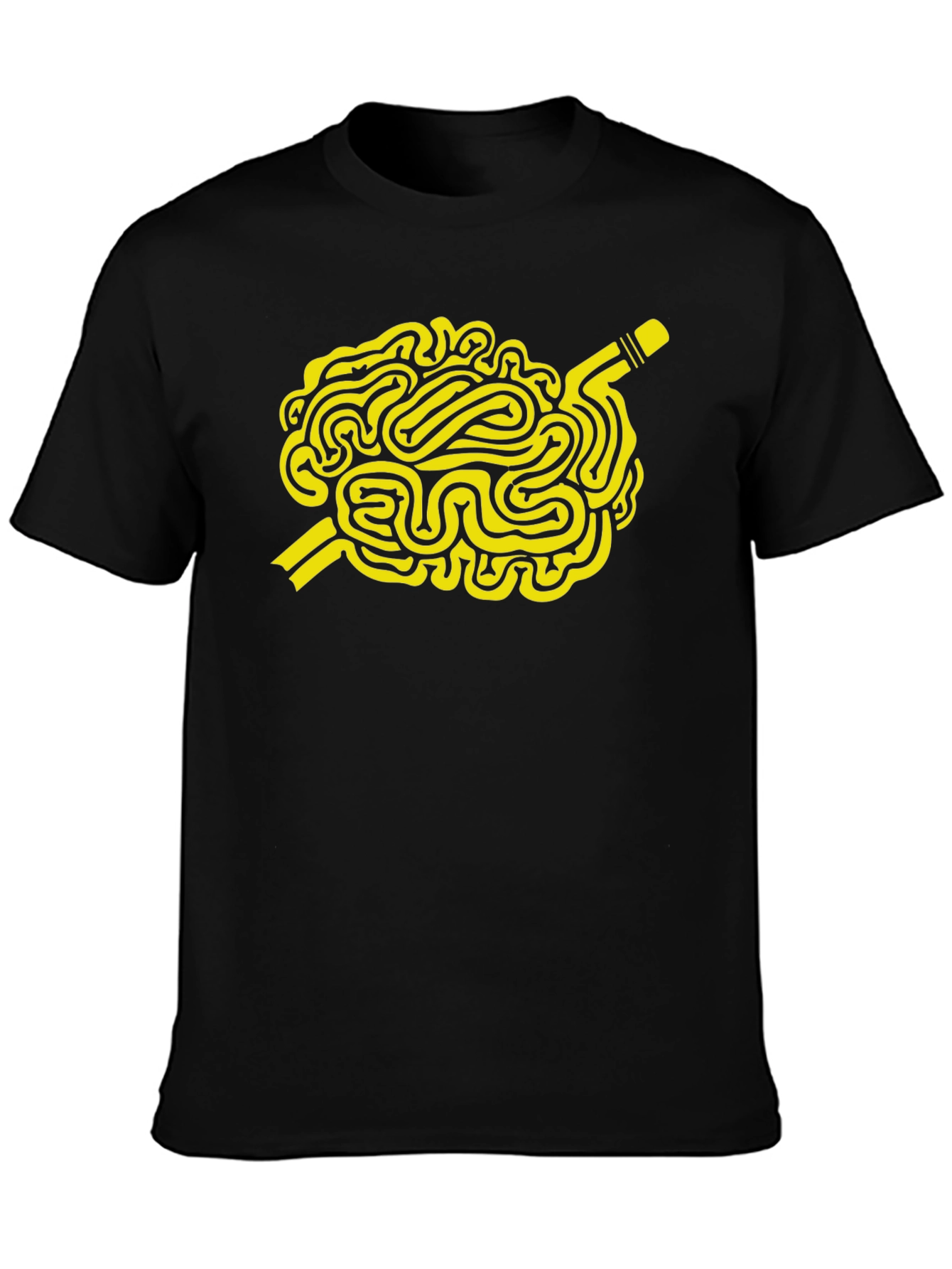 Brain Waves Black T-Shirt - Creative Mind Graphic Tee