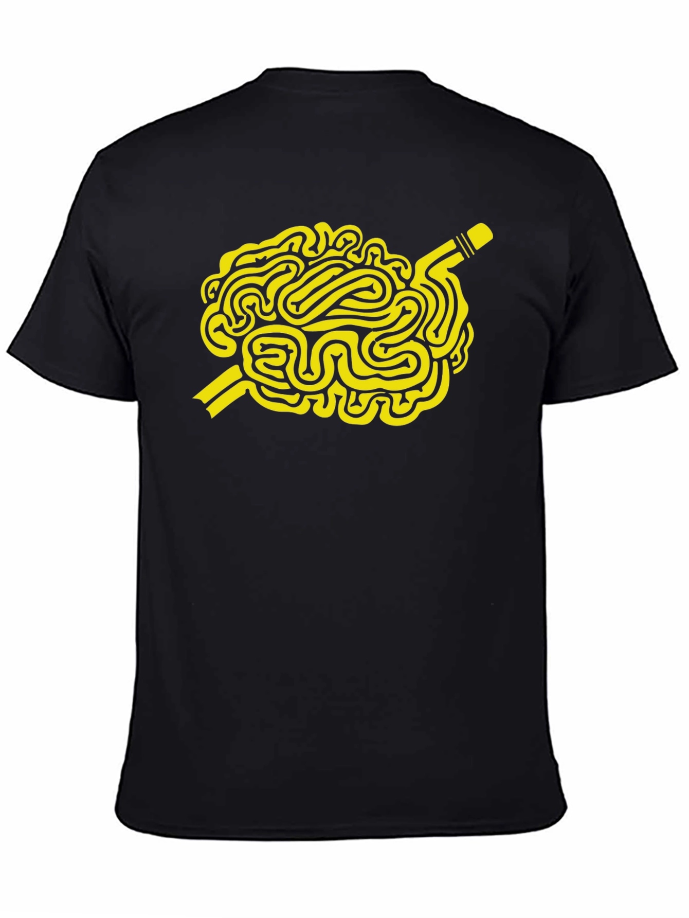 Brain Waves Black T-Shirt - Creative Mind Graphic Tee
