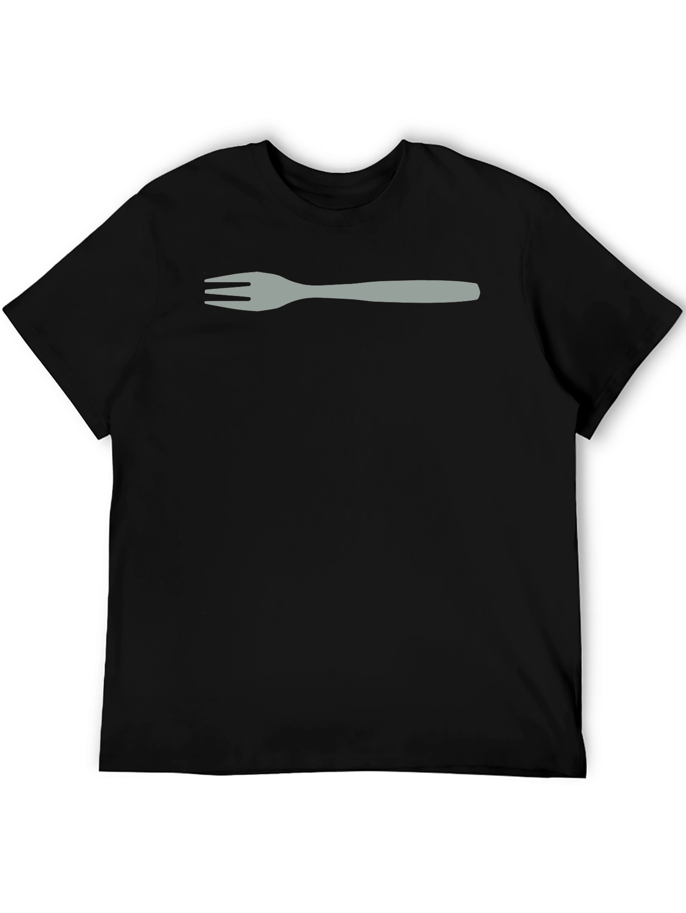 Fork Graphic Tee - Black Casual T-Shirt