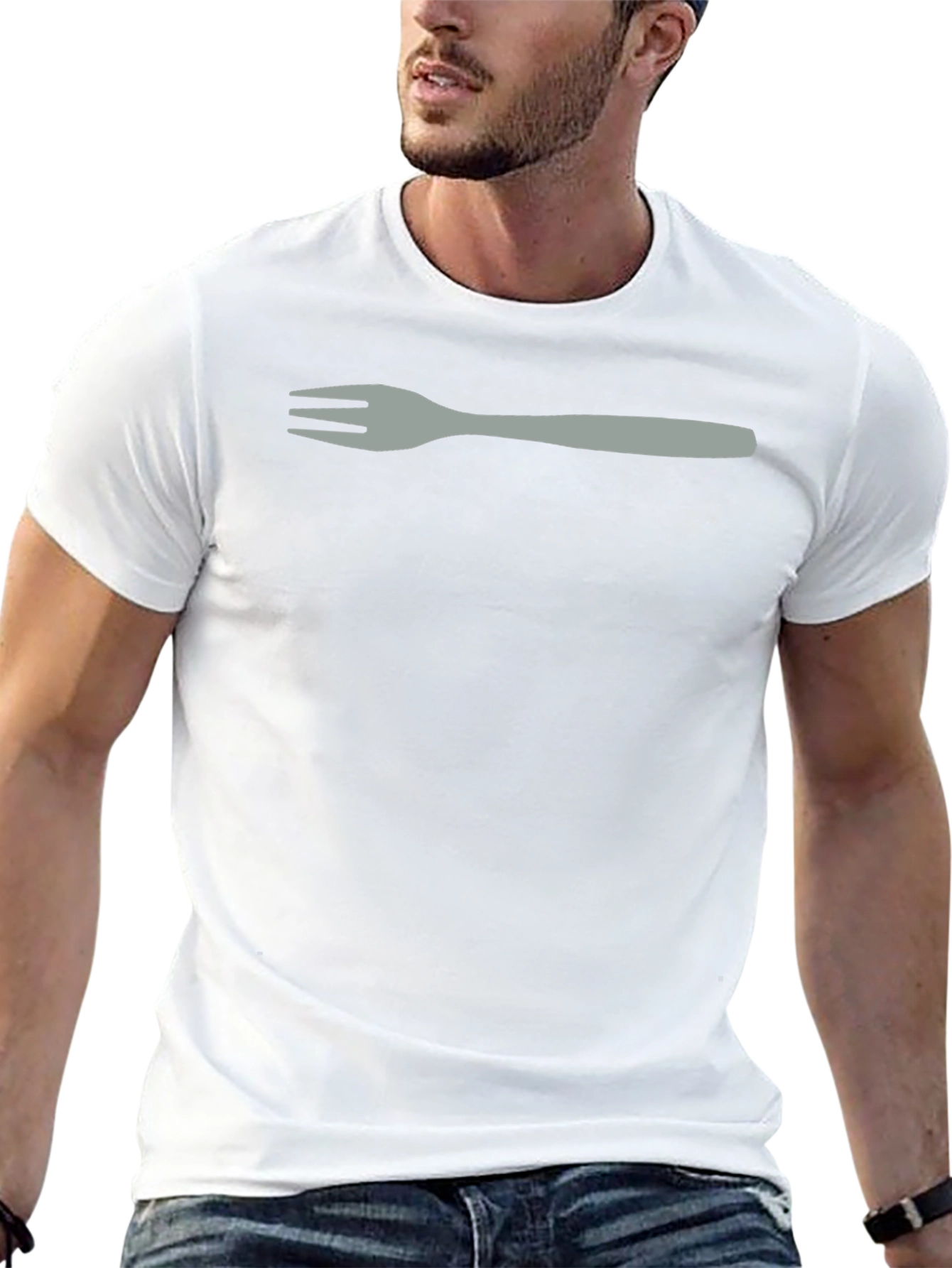 Fork Graphic Tee - Black Casual T-Shirt