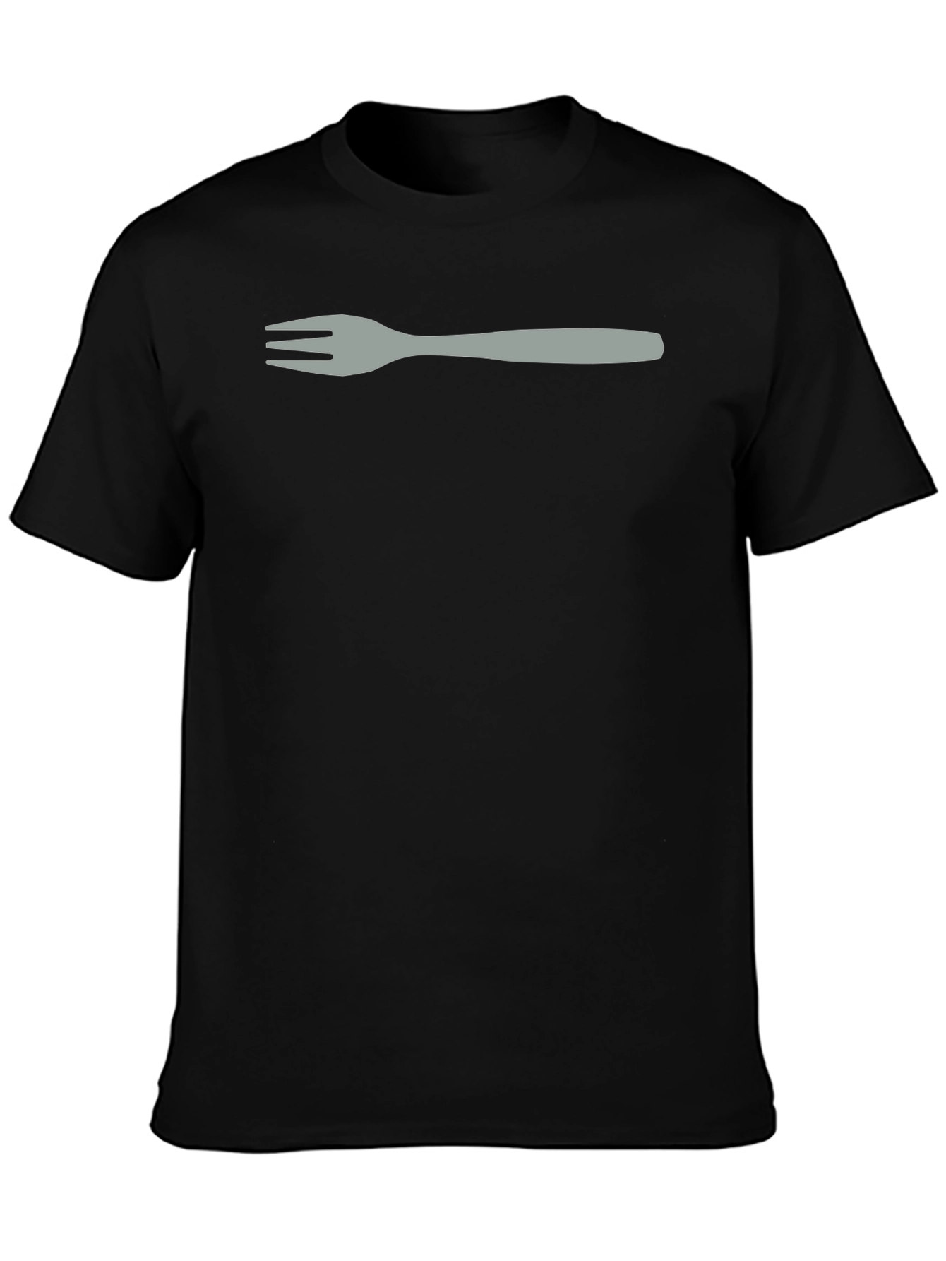 Fork Graphic Tee - Black Casual T-Shirt