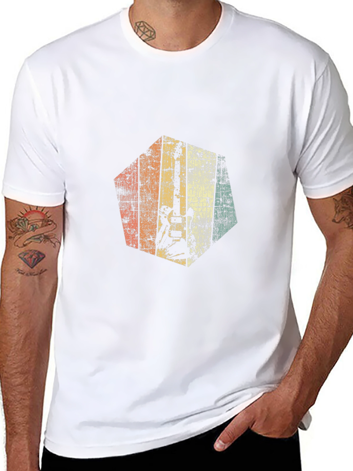 Retro Guitarist Graphic T-Shirt