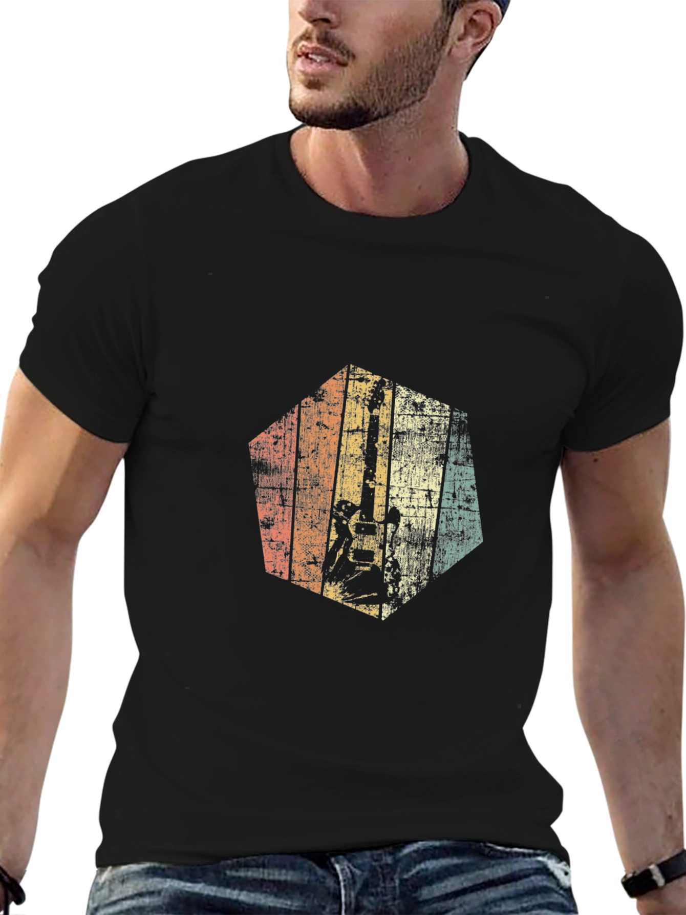 Retro Guitarist Graphic T-Shirt